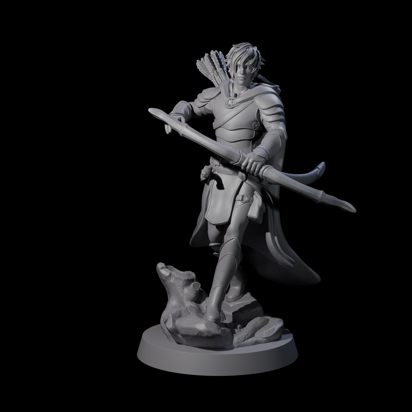 Confident Ranger Miniature for Dungeons and Dragons, Pathfinder or other TTRPGs