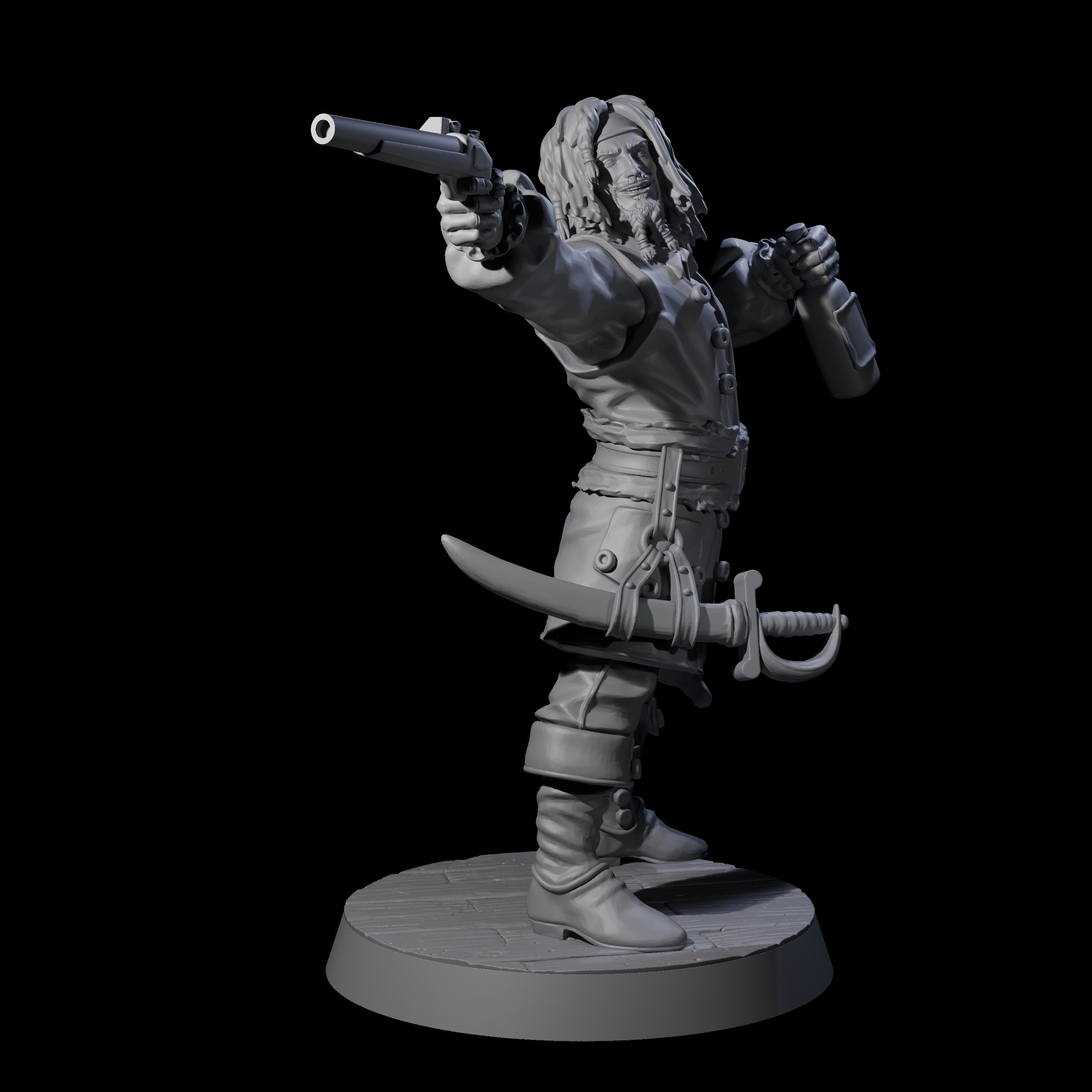 Confident Swashbuckling Pirate B Miniature for Dungeons and Dragons, Pathfinder or other TTRPGs