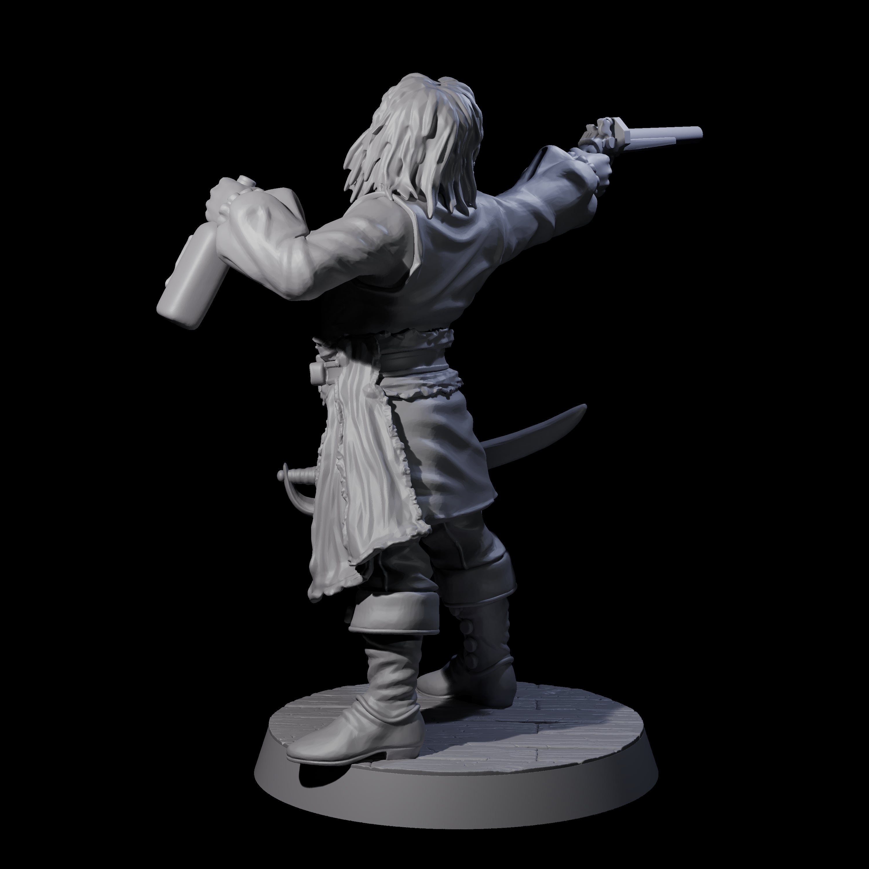Confident Swashbuckling Pirate B Miniature for Dungeons and Dragons, Pathfinder or other TTRPGs