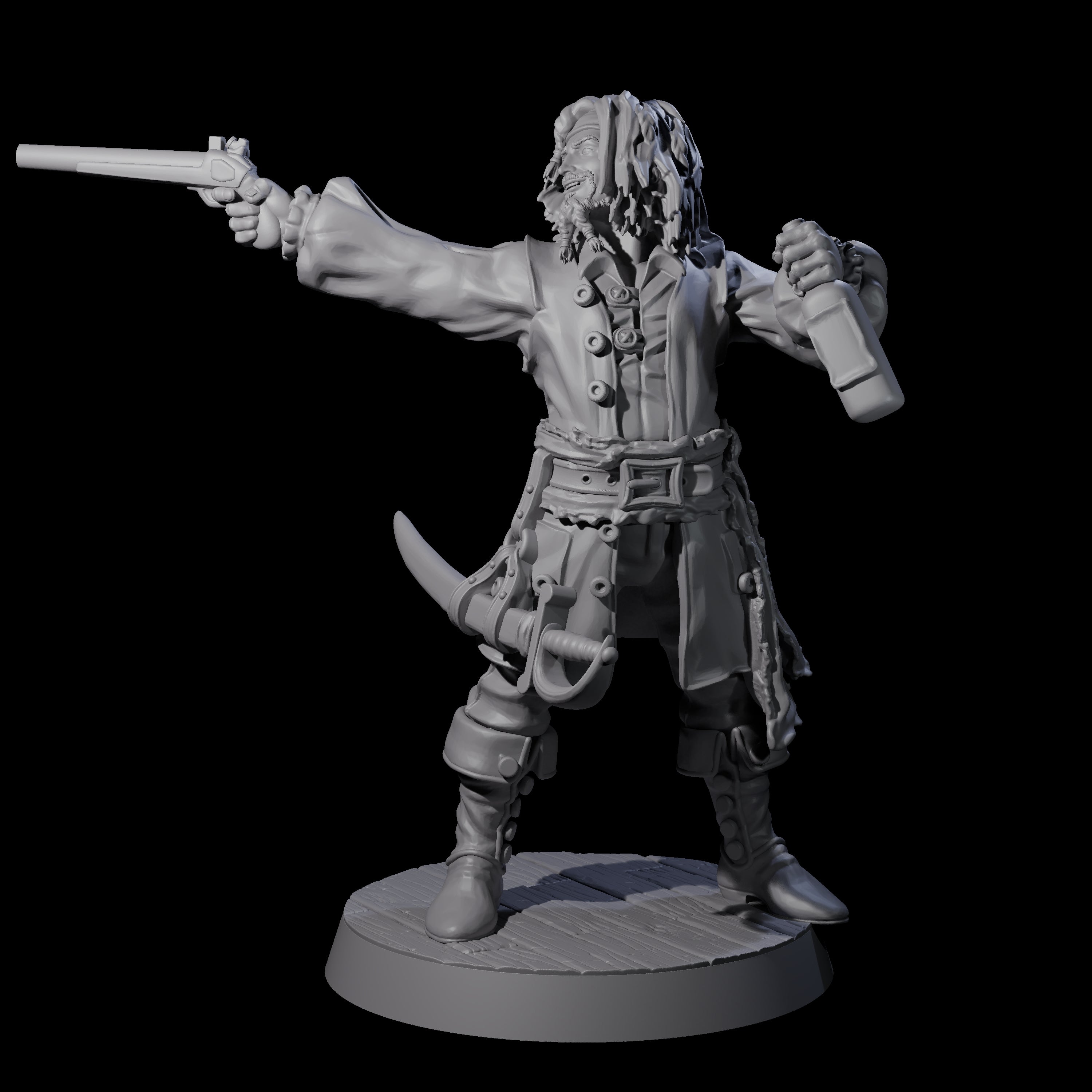 Confident Swashbuckling Pirate B Miniature for Dungeons and Dragons, Pathfinder or other TTRPGs