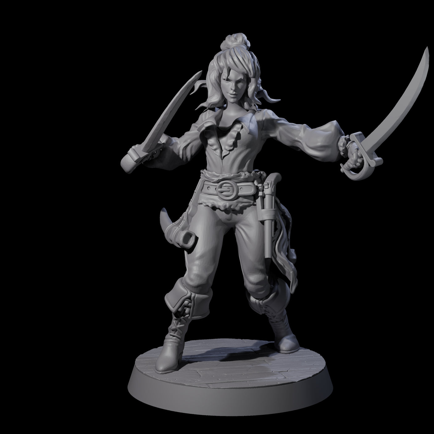 Confident Swashbuckling Pirate C Miniature for Dungeons and Dragons, Pathfinder or other TTRPGs