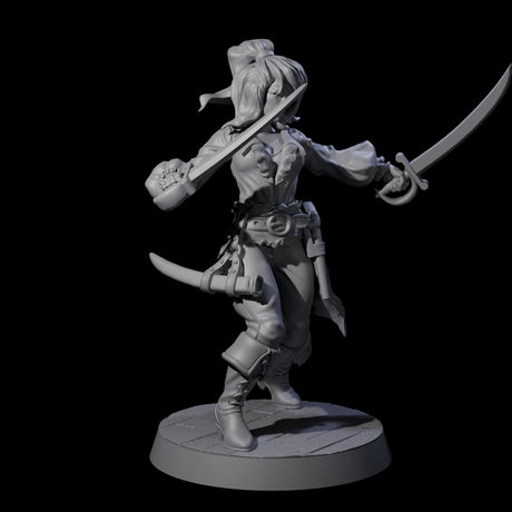Confident Swashbuckling Pirate C Miniature for Dungeons and Dragons, Pathfinder or other TTRPGs