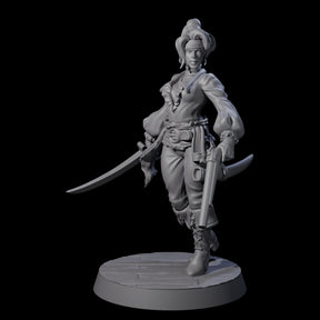 Confident Swashbuckling Pirate E Miniature for Dungeons and Dragons, Pathfinder or other TTRPGs