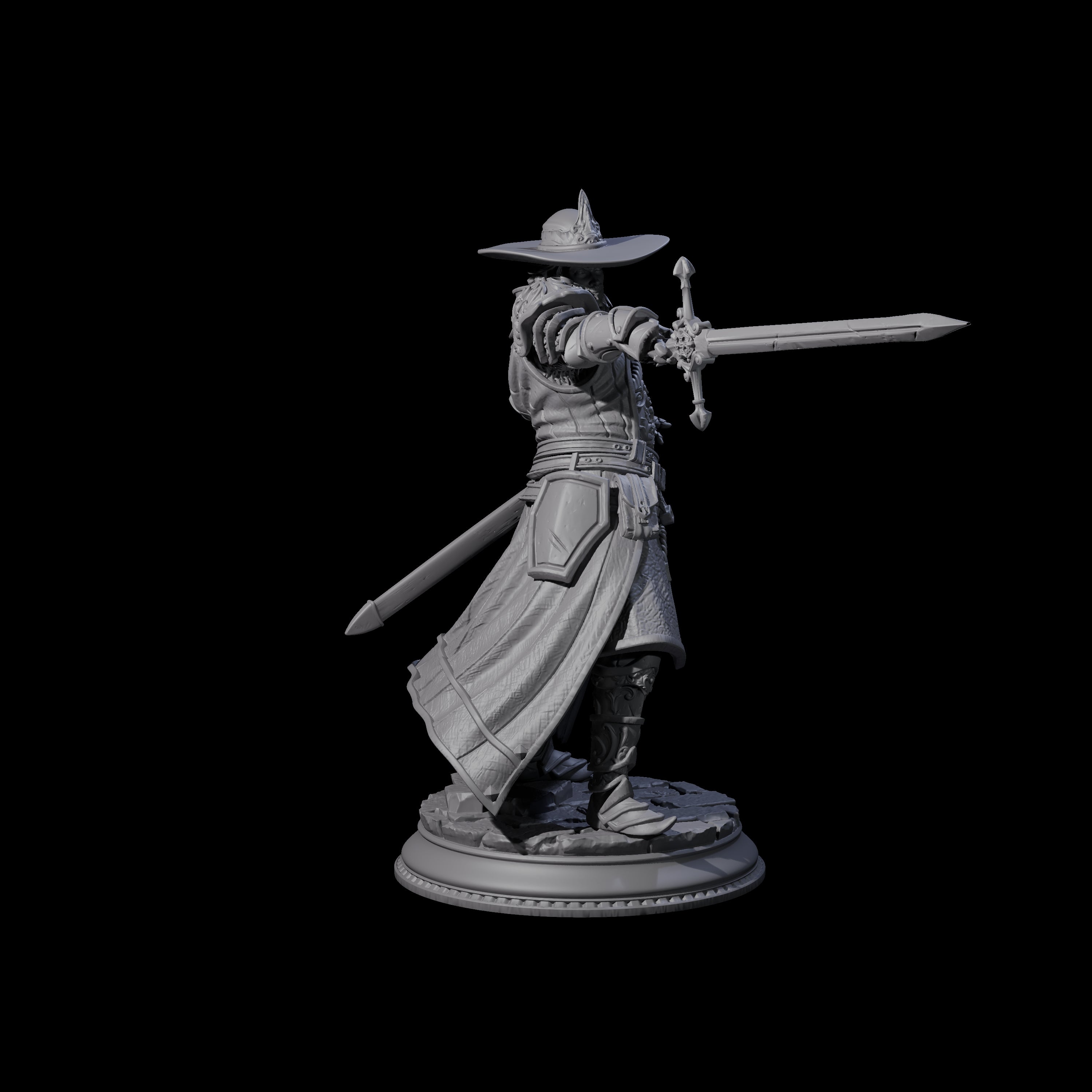 Confident Sword Fighter Miniature for Dungeons and Dragons, Pathfinder or other TTRPGs