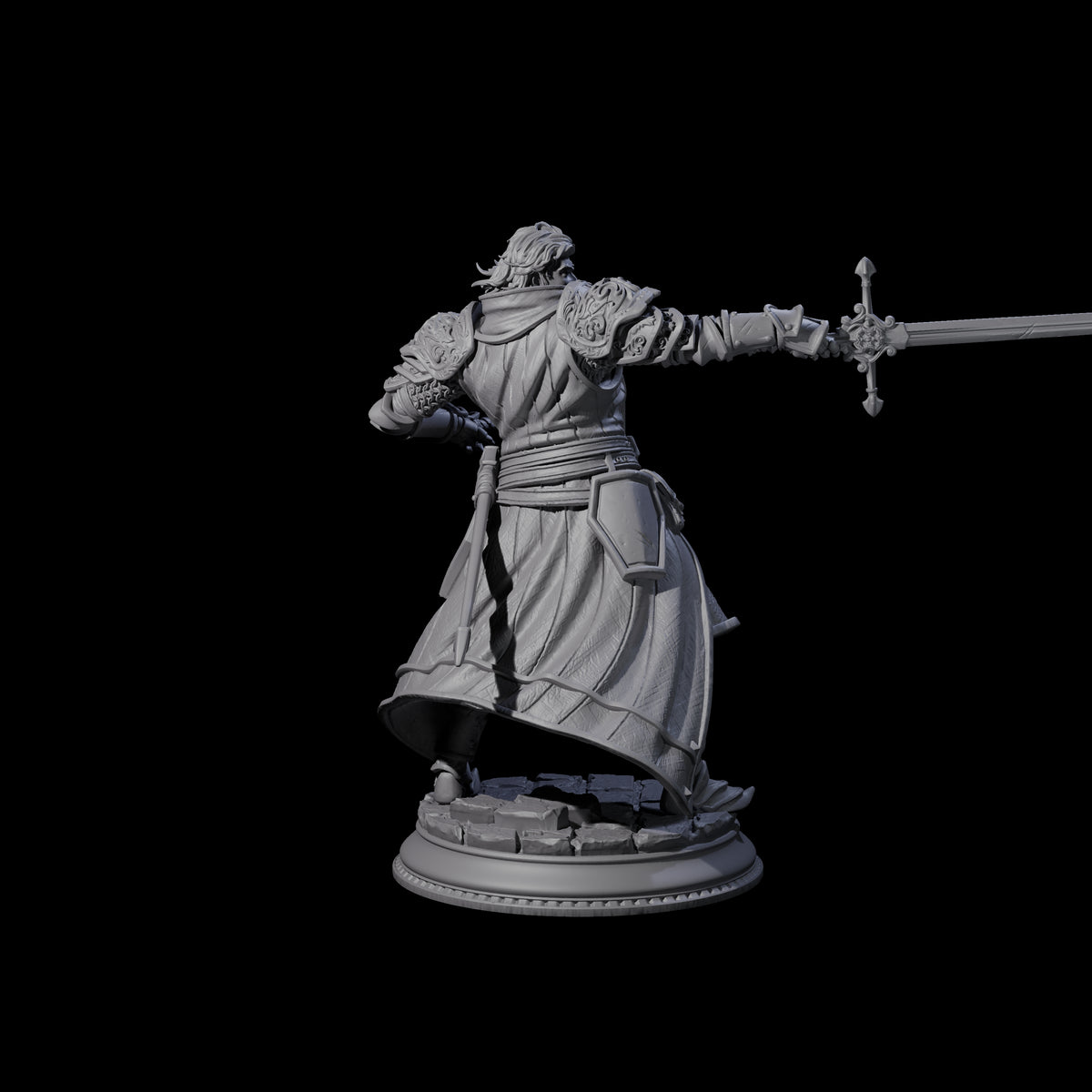 Confident Sword Fighter Miniature for Dungeons and Dragons, Pathfinder or other TTRPGs