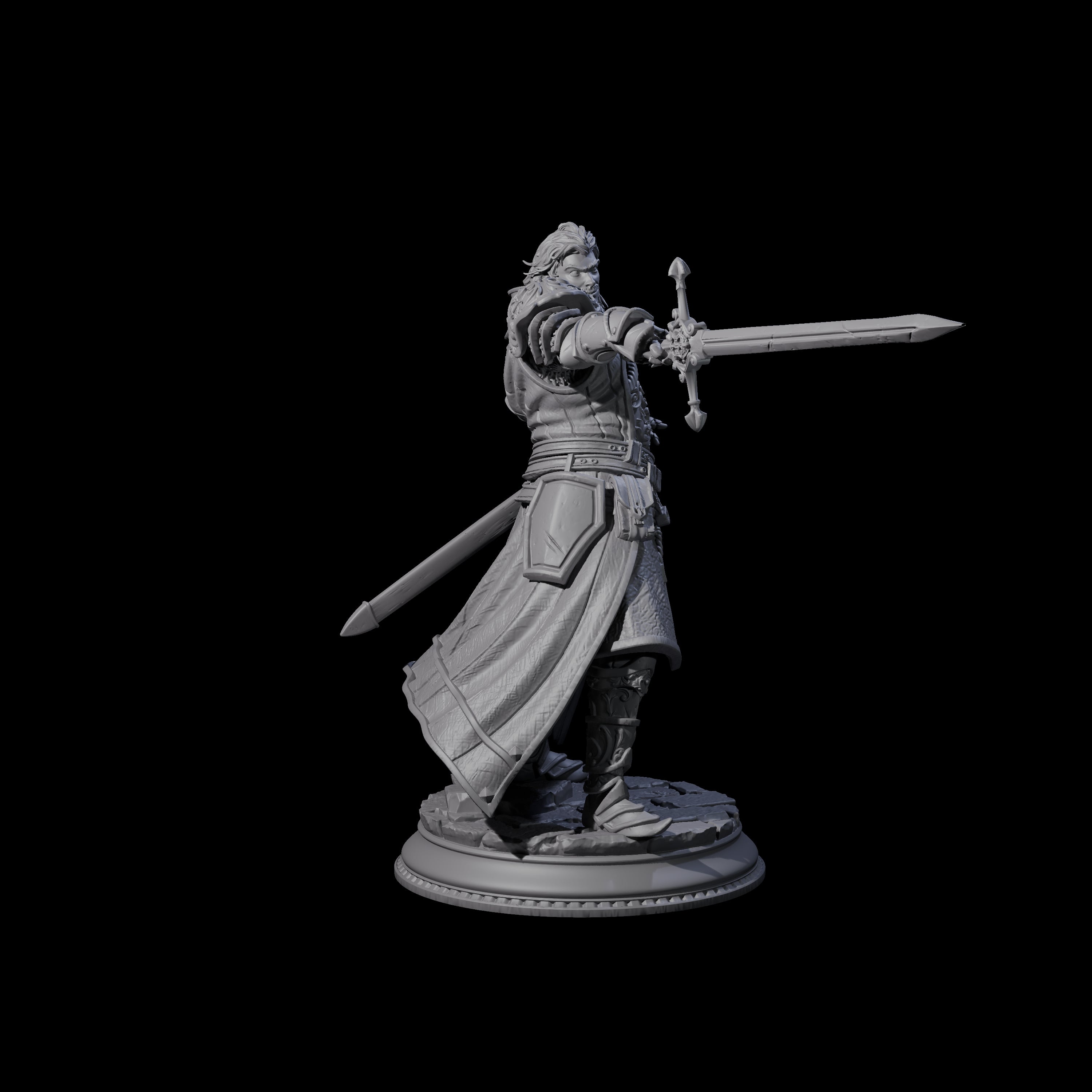 Confident Sword Fighter Miniature for Dungeons and Dragons, Pathfinder or other TTRPGs
