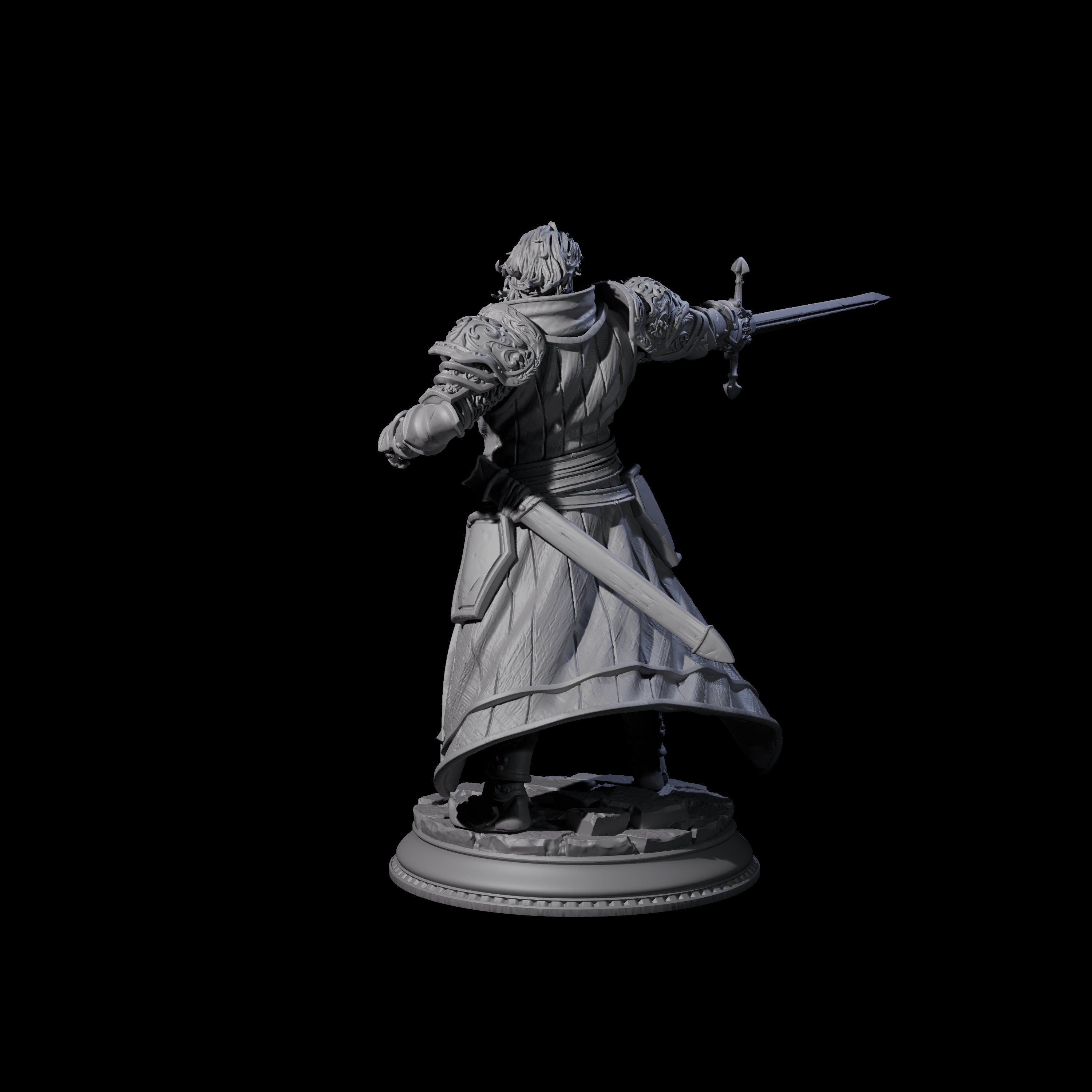Confident Sword Fighter Miniature for Dungeons and Dragons, Pathfinder or other TTRPGs