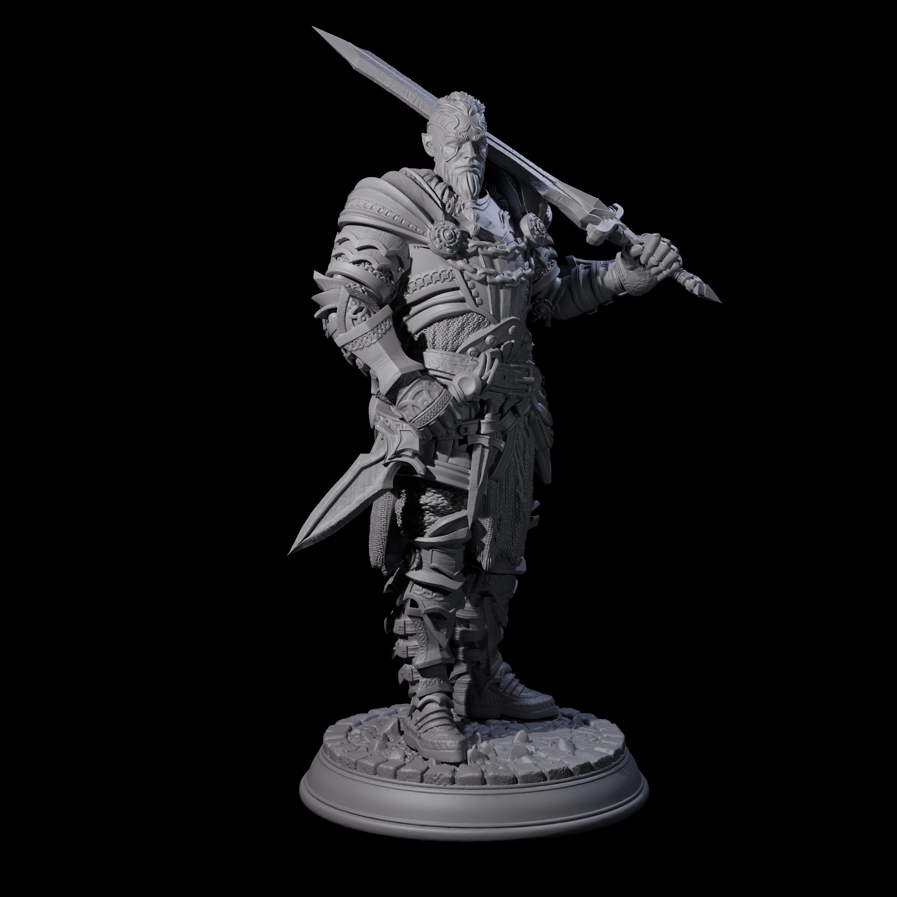 Confident Tattooed Fighter Miniature for Dungeons and Dragons, Pathfinder or other TTRPGs