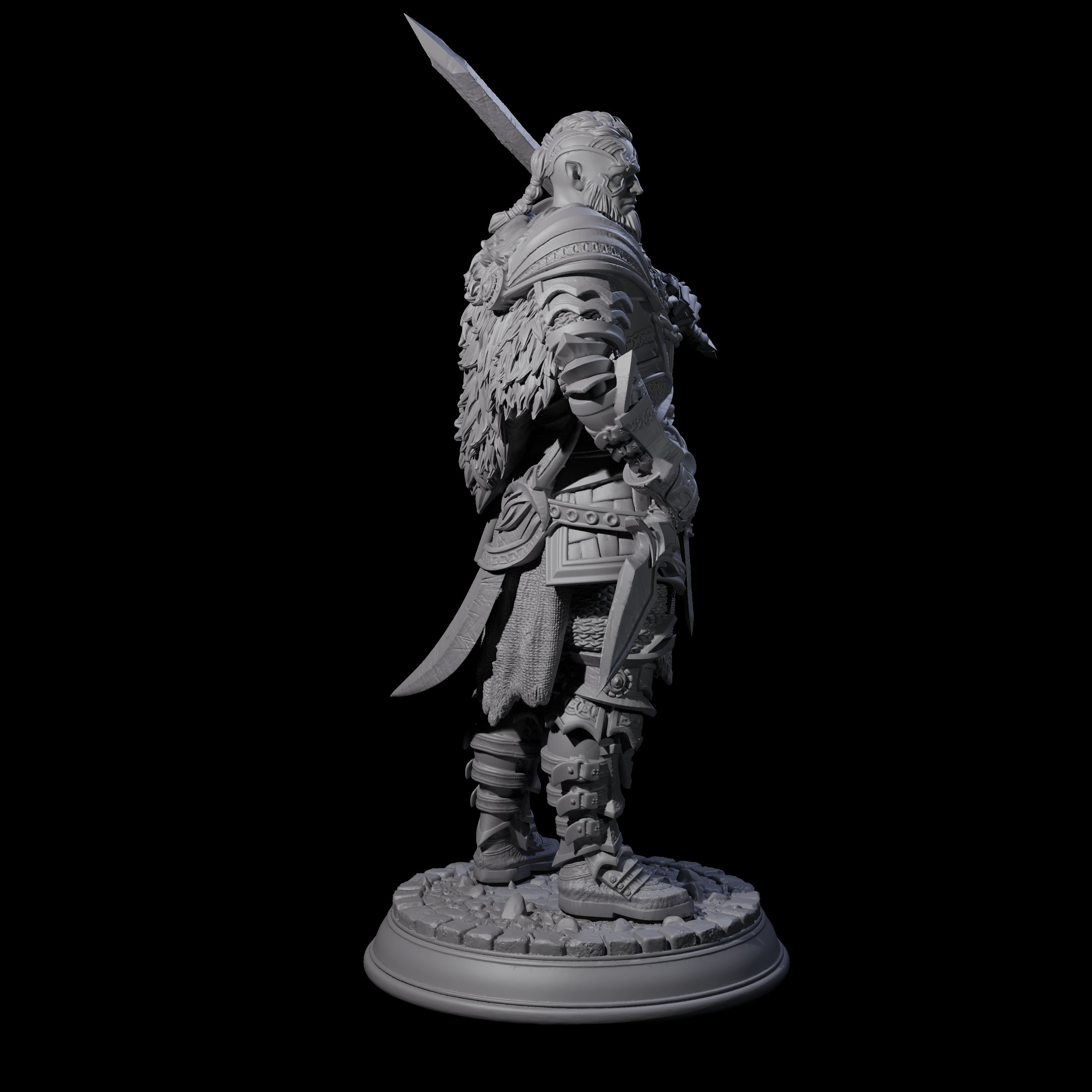 Confident Tattooed Fighter Miniature for Dungeons and Dragons, Pathfinder or other TTRPGs