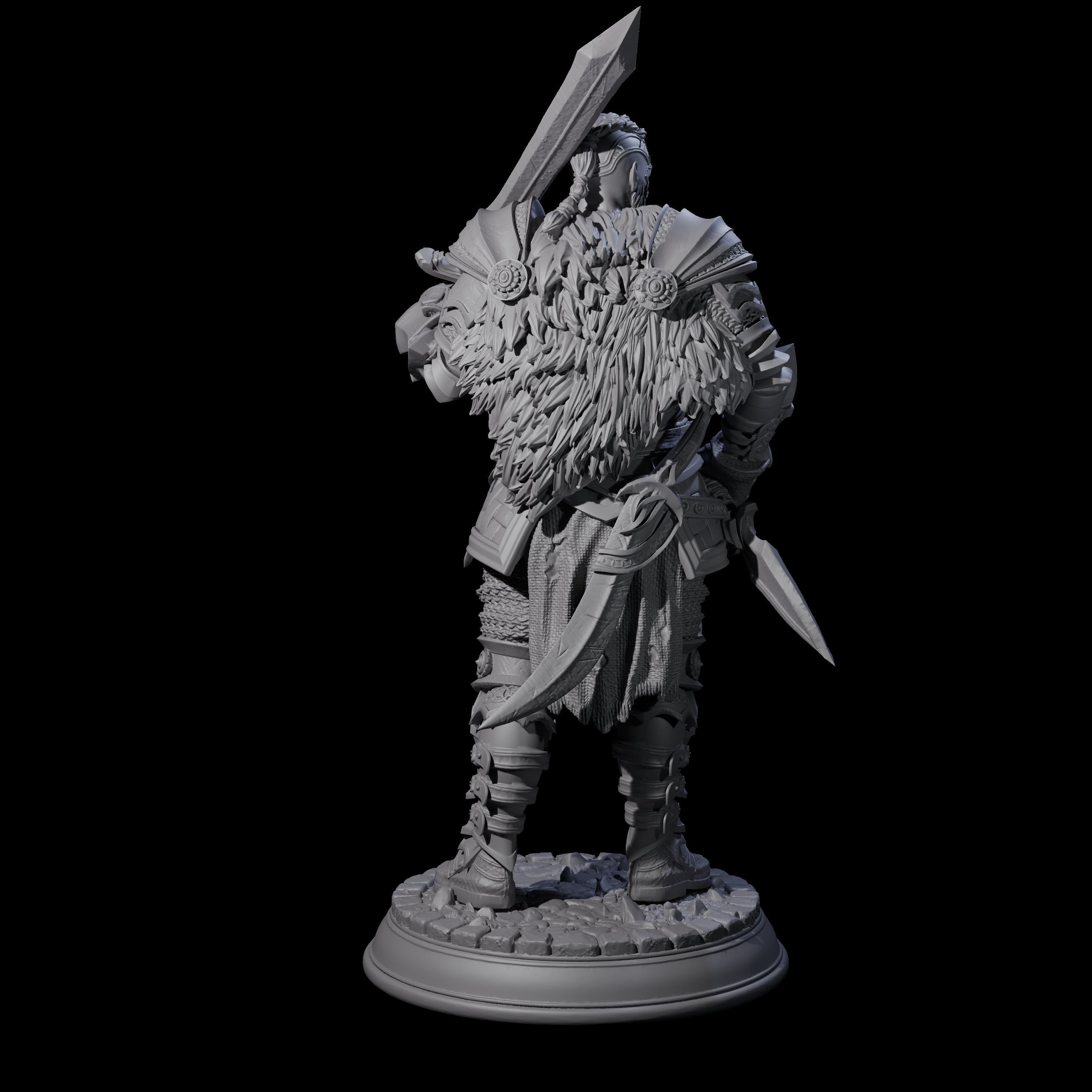 Confident Tattooed Fighter Miniature for Dungeons and Dragons, Pathfinder or other TTRPGs