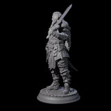 Confident Tattooed Fighter Miniature for Dungeons and Dragons, Pathfinder or other TTRPGs