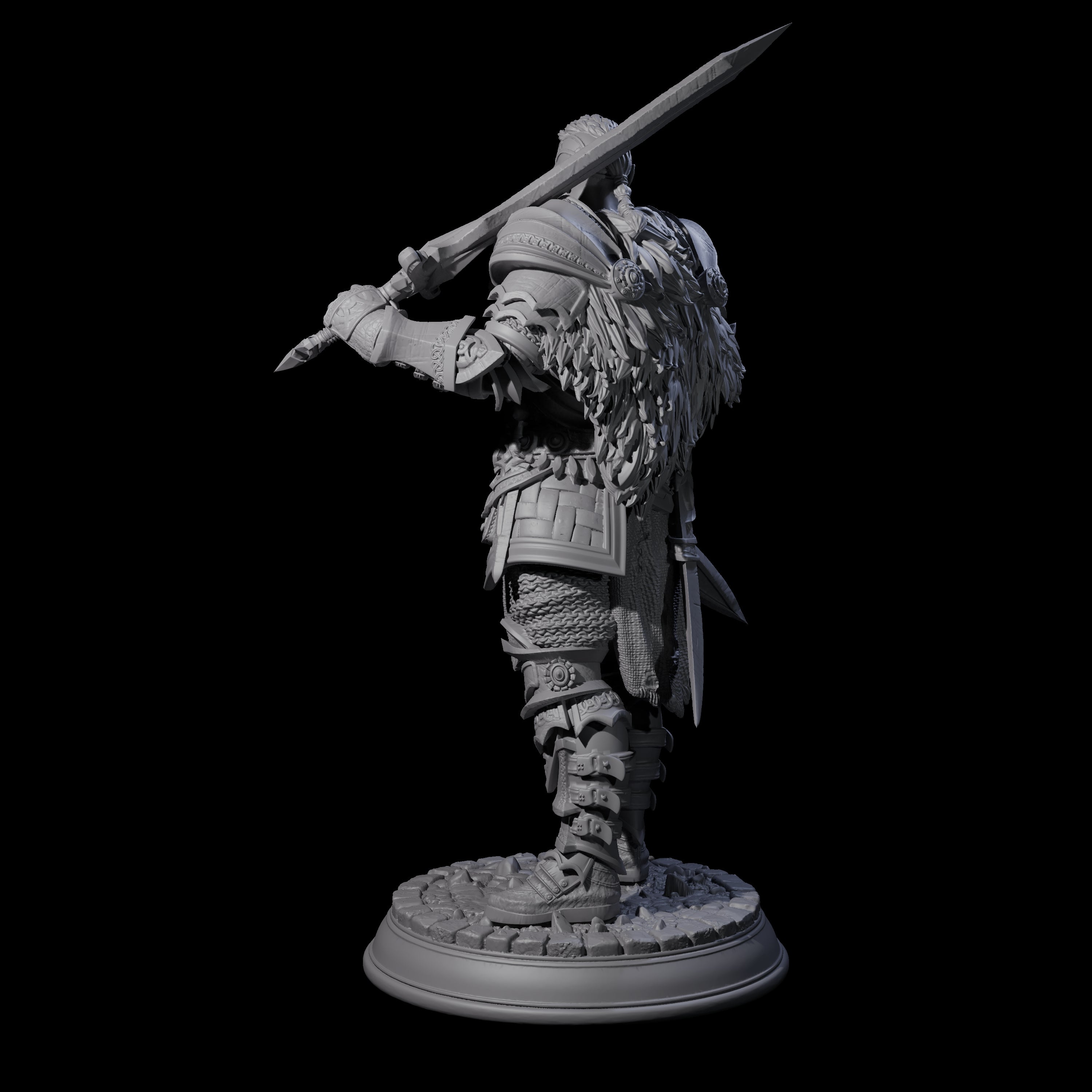 Confident Tattooed Fighter Miniature for Dungeons and Dragons, Pathfinder or other TTRPGs