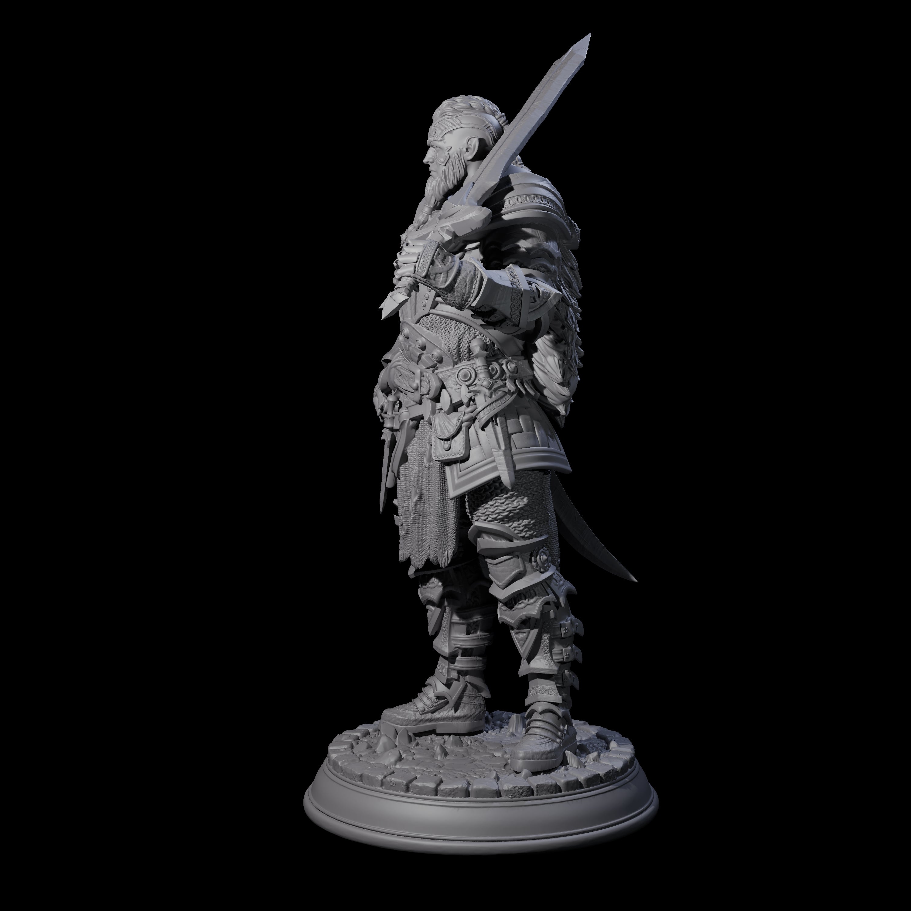 Confident Tattooed Fighter Miniature for Dungeons and Dragons, Pathfinder or other TTRPGs