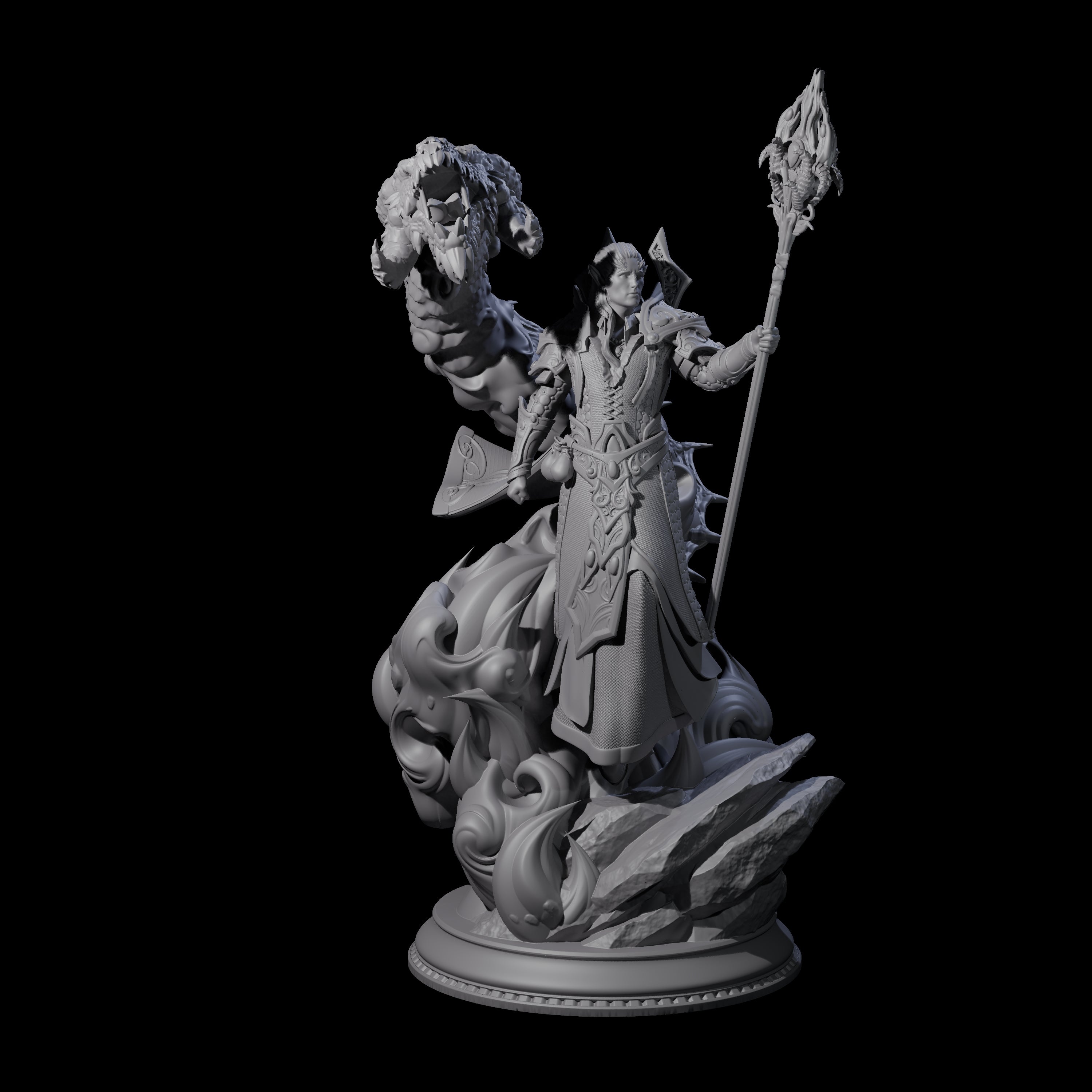 Conjuring Dragon Wizard Miniature for Dungeons and Dragons, Pathfinder or other TTRPGs