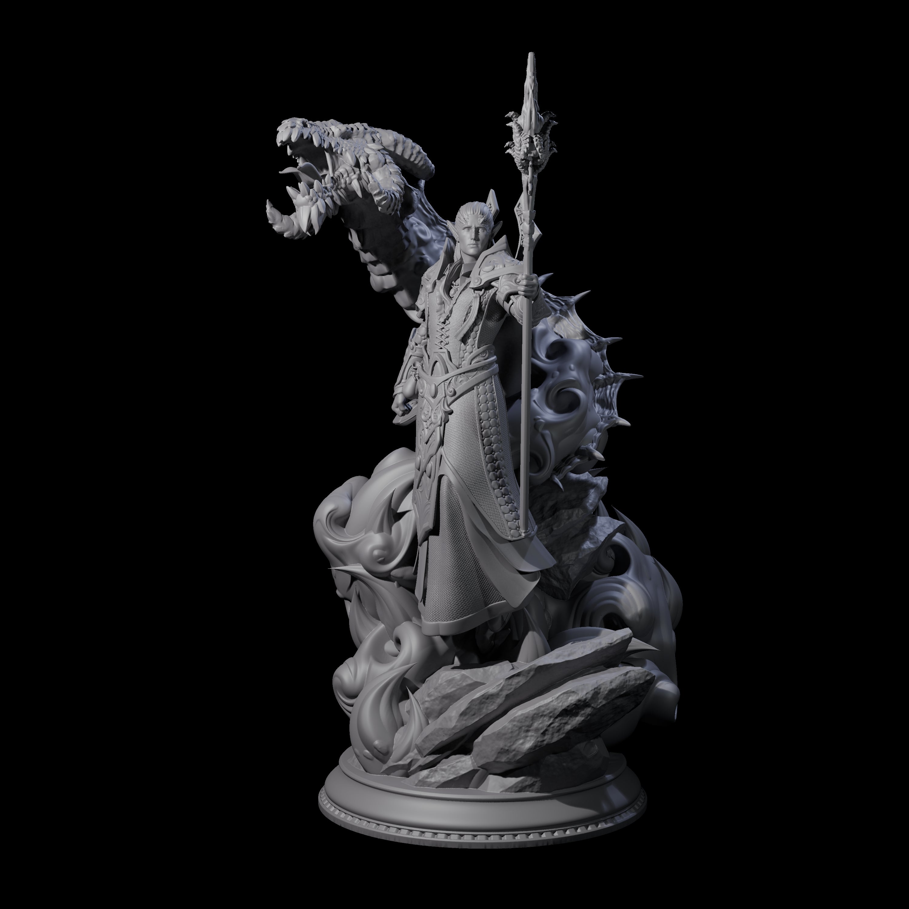 Conjuring Dragon Wizard Miniature for Dungeons and Dragons, Pathfinder or other TTRPGs