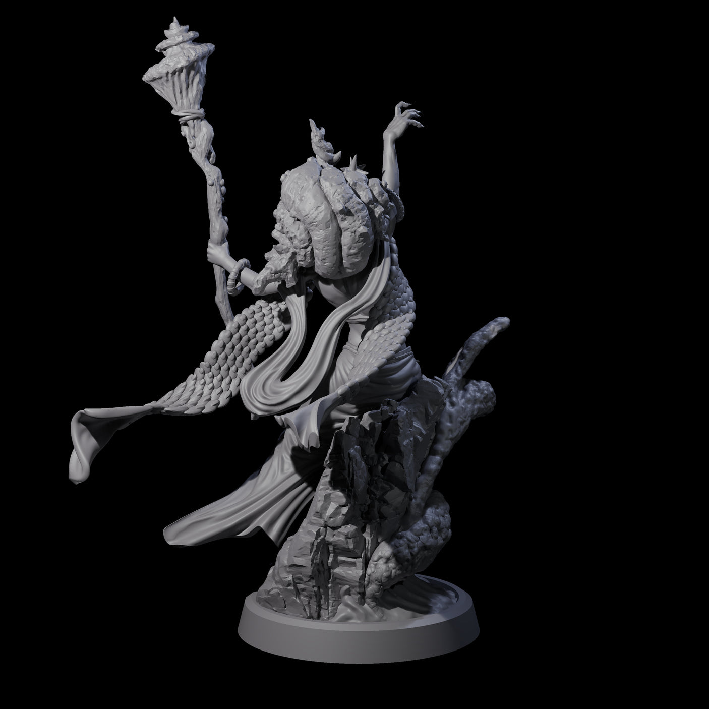 Conjuring Sea Witch Miniature for Dungeons and Dragons, Pathfinder or other TTRPGs