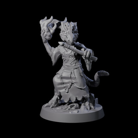 Connected Kobold Wizard Miniature for Dungeons and Dragons, Pathfinder or other TTRPGs