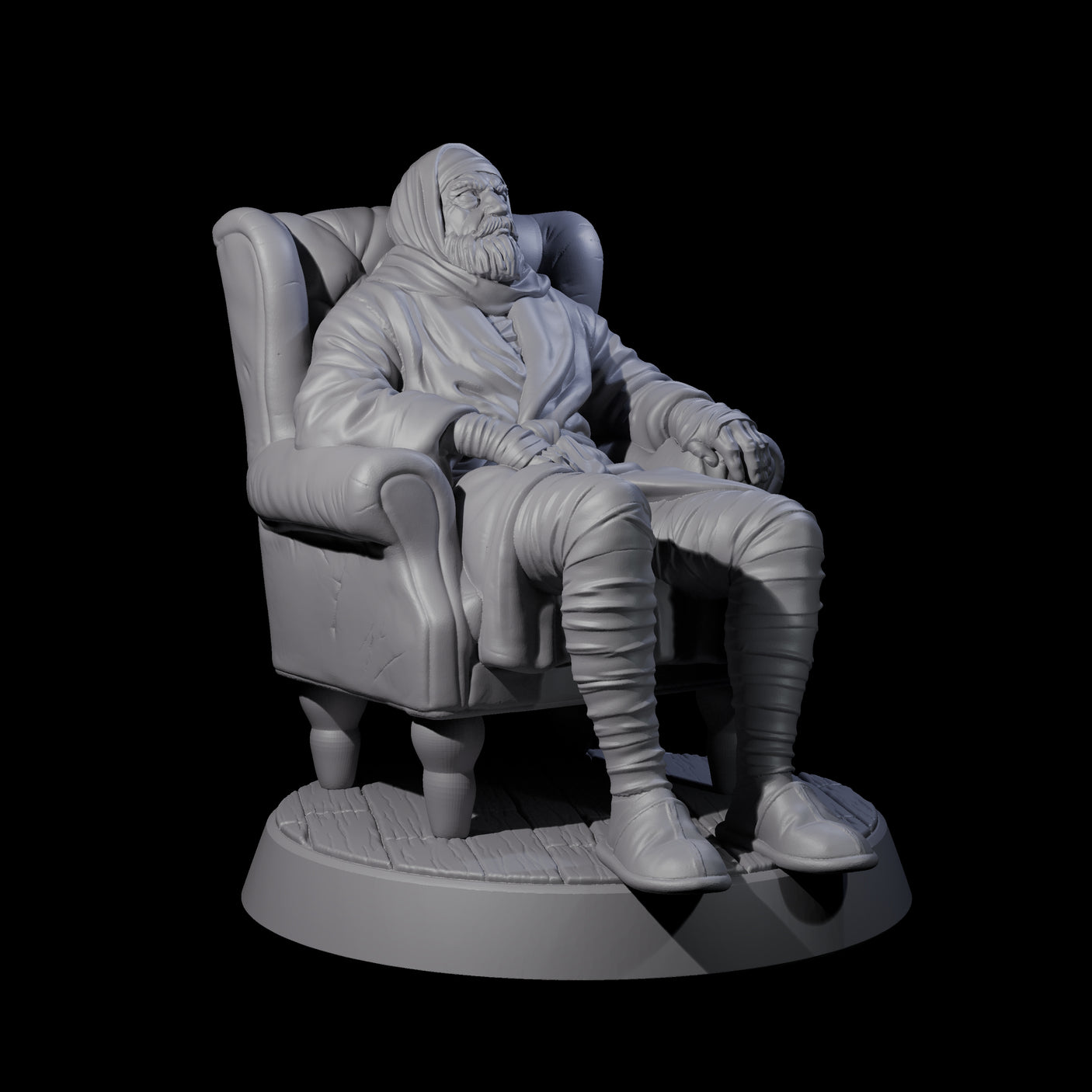 Convalescing Human Investigator Miniature for Dungeons and Dragons, Pathfinder or other TTRPGs