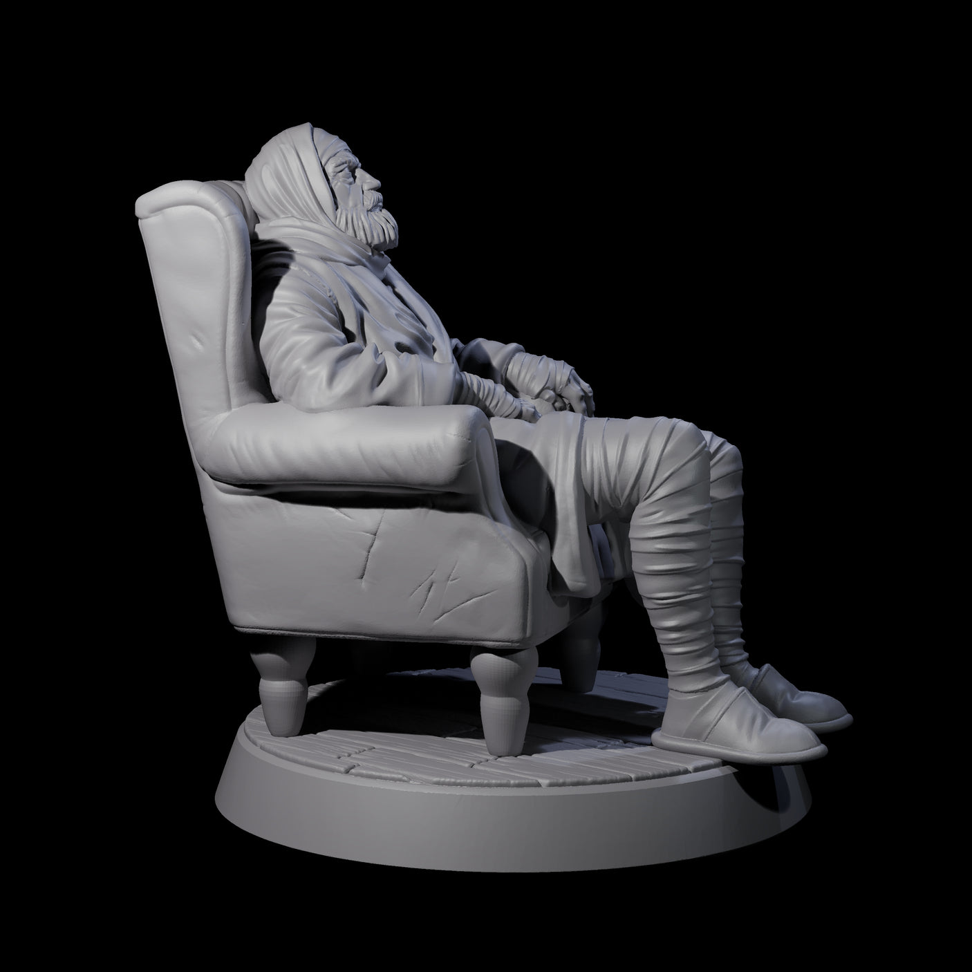 Convalescing Human Investigator Miniature for Dungeons and Dragons, Pathfinder or other TTRPGs