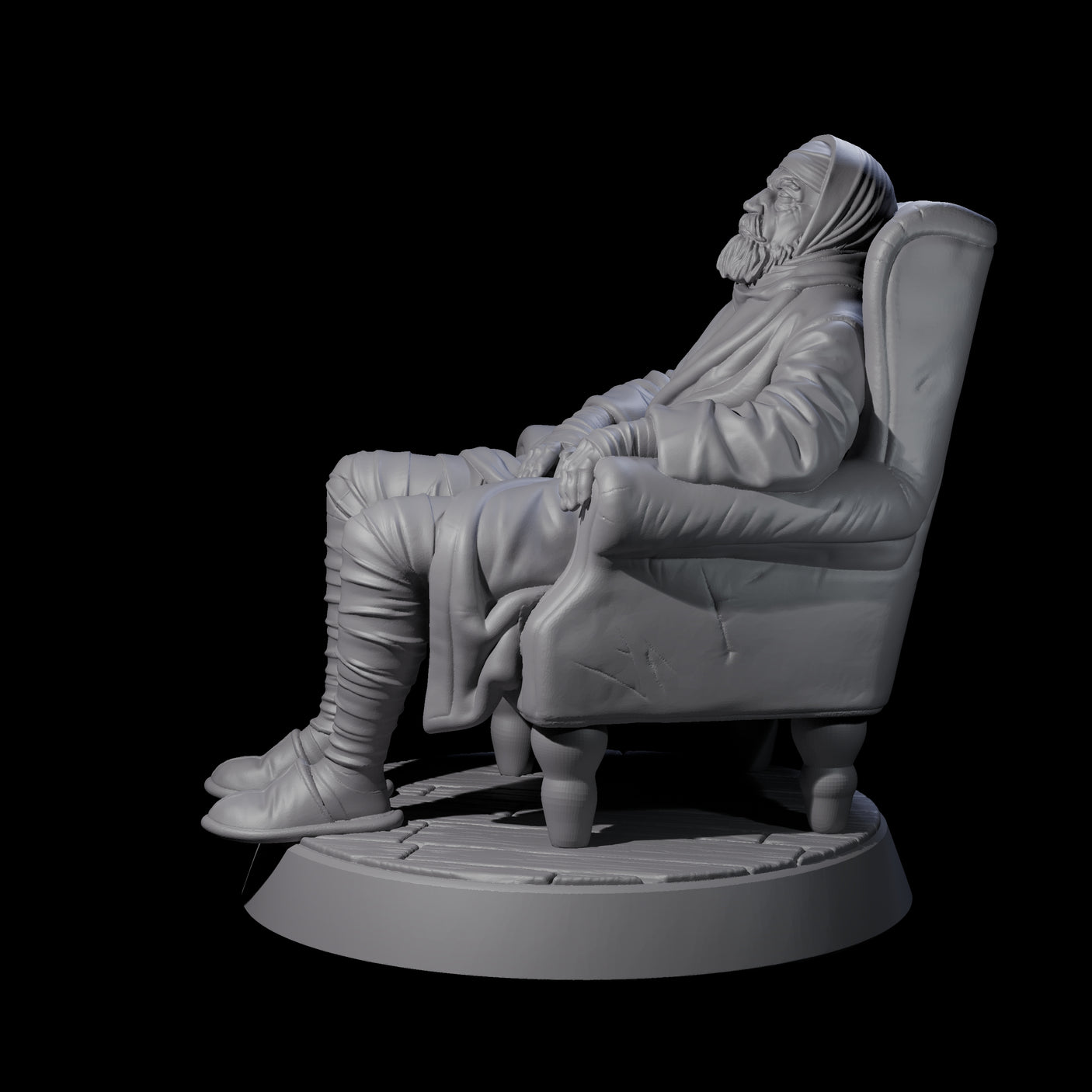 Convalescing Human Investigator Miniature for Dungeons and Dragons, Pathfinder or other TTRPGs
