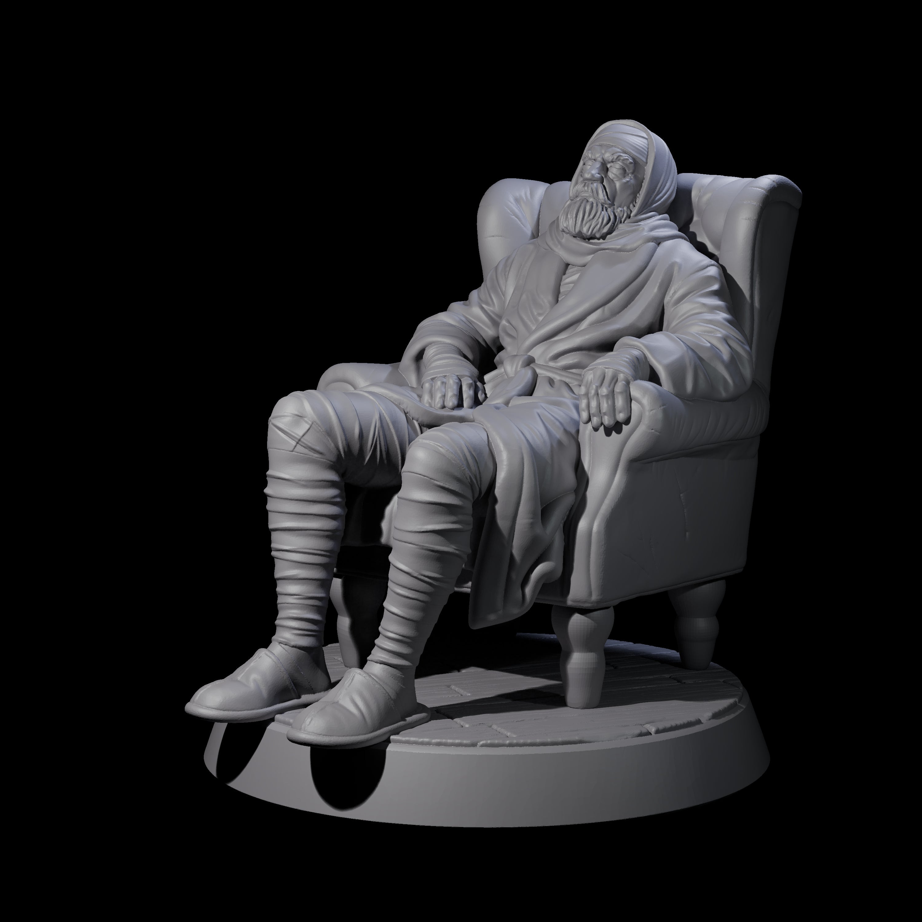 Convalescing Human Investigator Miniature for Dungeons and Dragons, Pathfinder or other TTRPGs