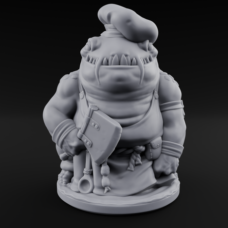 Cooking Up A Storm Kuo-Toa Chef Miniature for Dungeons and Dragons, Pathfinder or other TTRPGs