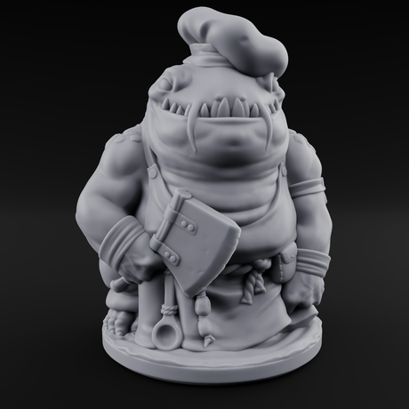 Cooking Up A Storm Kuo-Toa Chef Miniature for Dungeons and Dragons, Pathfinder or other TTRPGs