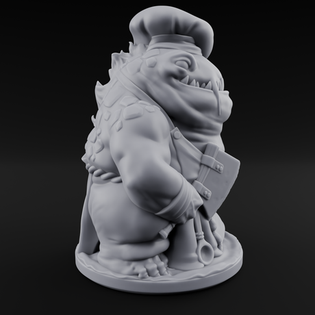 Cooking Up A Storm Kuo-Toa Chef Miniature for Dungeons and Dragons, Pathfinder or other TTRPGs