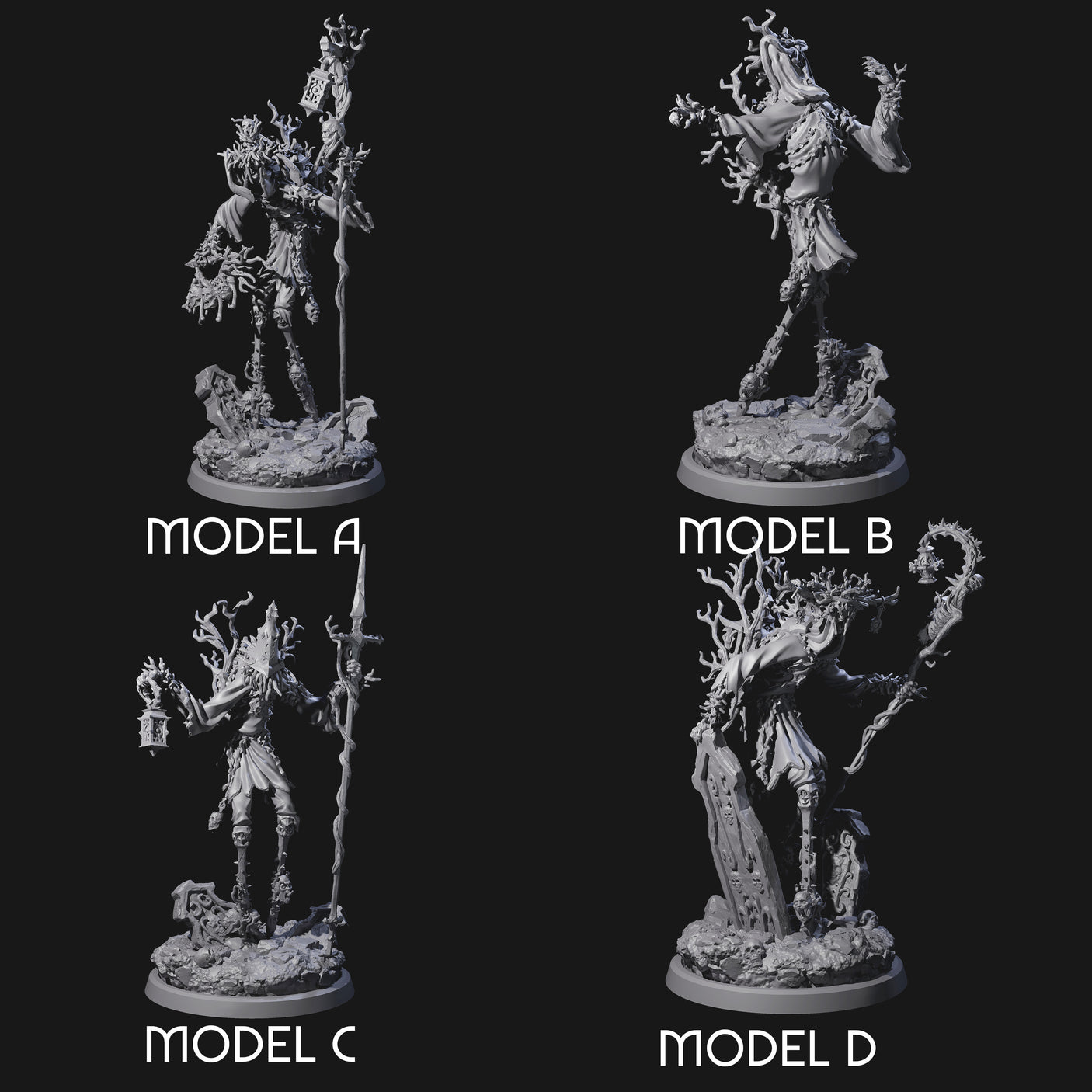 Corrupted Human Druids Miniature for Dungeons and Dragons, Pathfinder or other TTRPGs