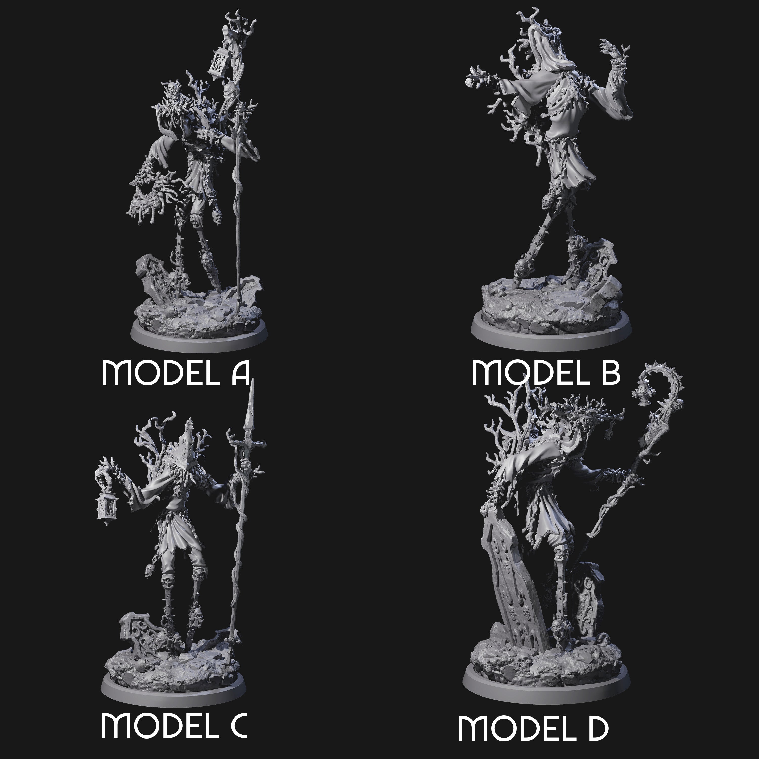 Corrupted Human Druids Miniature for Dungeons and Dragons, Pathfinder or other TTRPGs