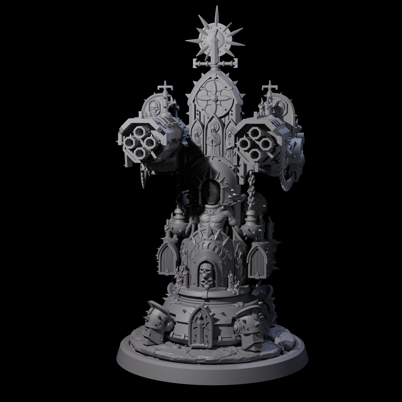 Corrupted Human Techpriest B Miniature for Dungeons and Dragons, Pathfinder or other TTRPGs