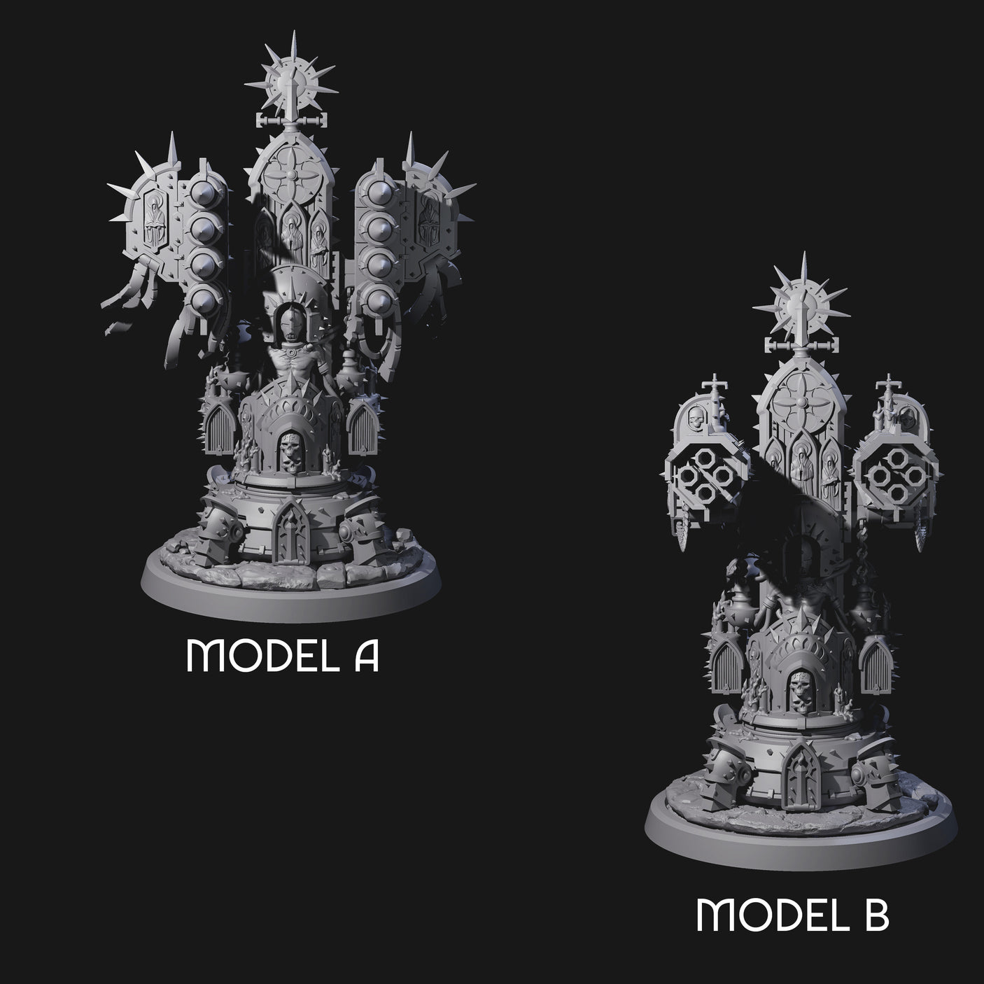 Corrupted Human Techpriests Miniature for Dungeons and Dragons, Pathfinder or other TTRPGs