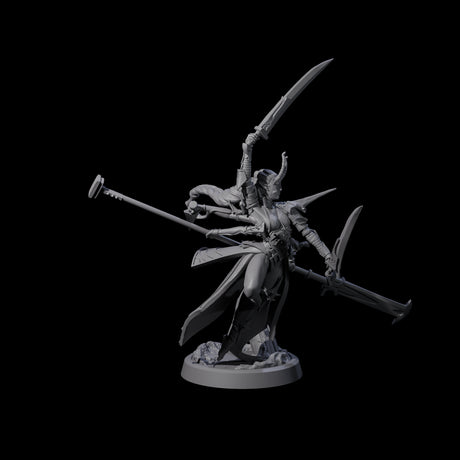 Corrupted Marilith A Miniature for Dungeons and Dragons, Pathfinder or other TTRPGs