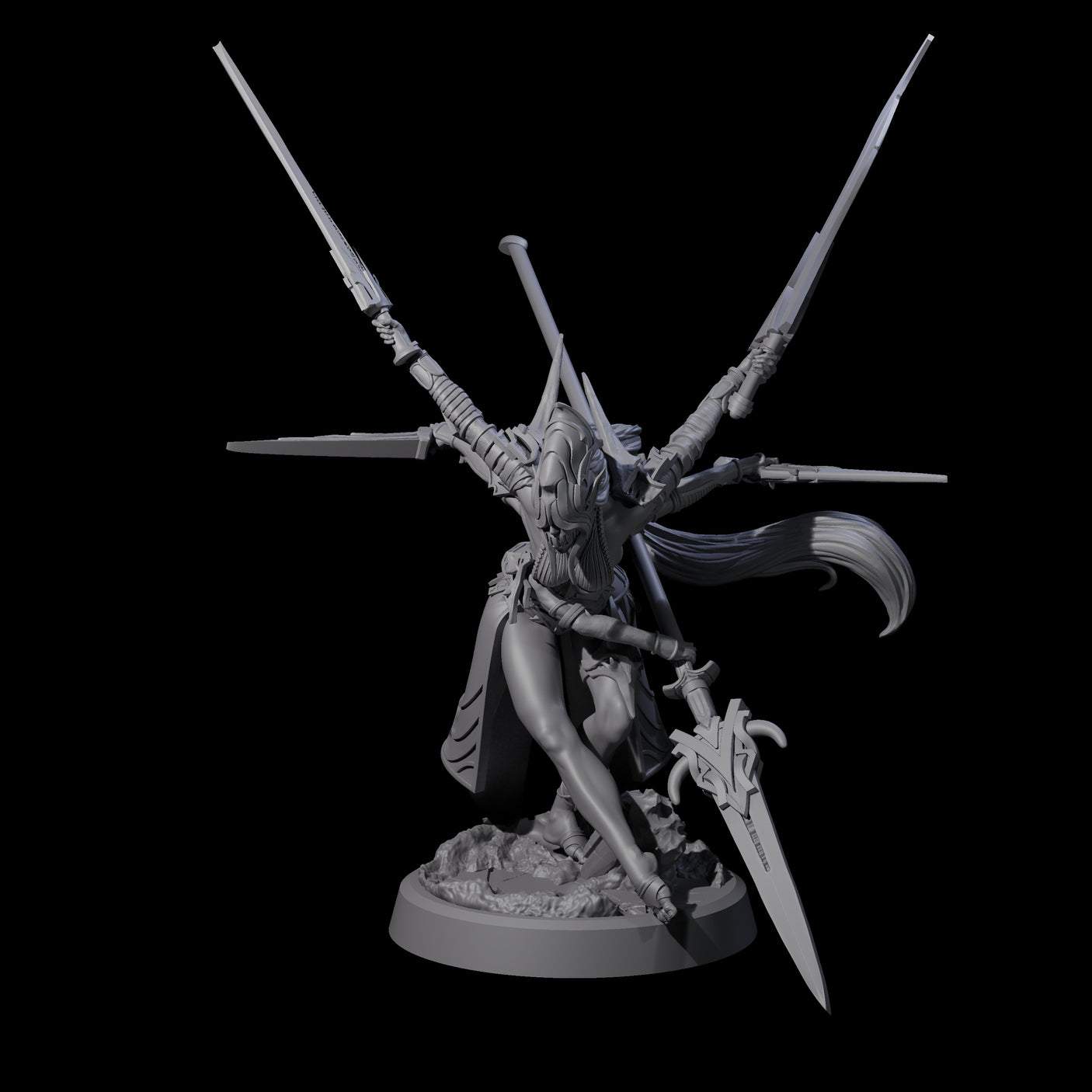 Corrupted Marilith D Miniature for Dungeons and Dragons, Pathfinder or other TTRPGs