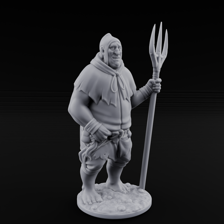 Country Bumkin Human Peasants Miniature for Dungeons and Dragons, Pathfinder or other TTRPGs