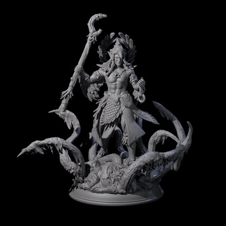 Crackling Wild Man Druid Miniature for Dungeons and Dragons, Pathfinder or other TTRPGs