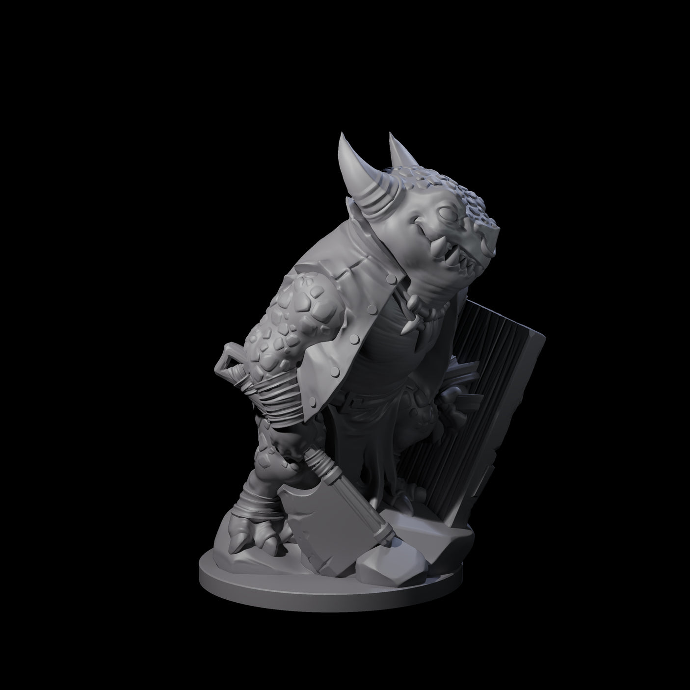Cranky Kobold Warrior C Miniature for Dungeons and Dragons, Pathfinder or other TTRPGs