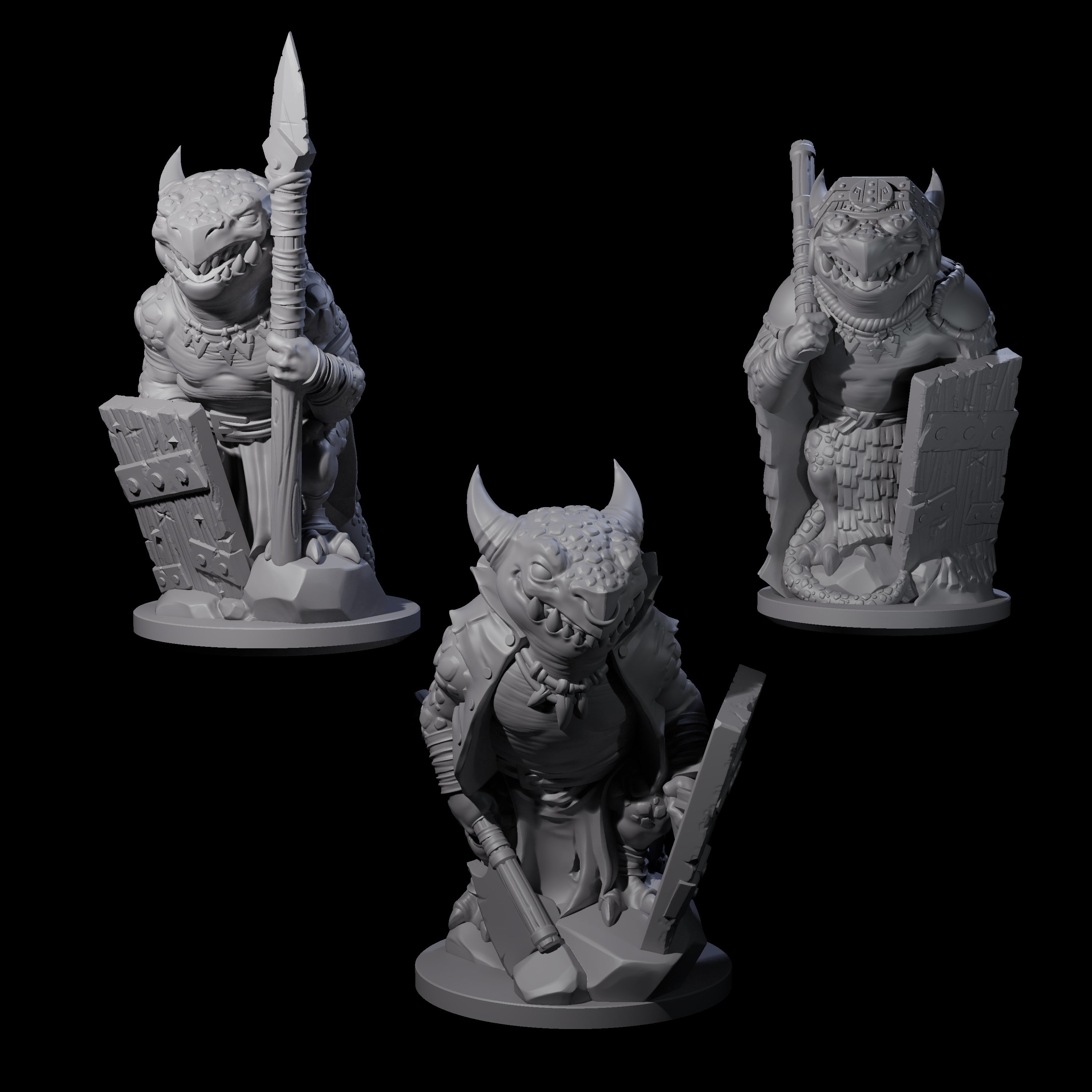 Cranky Kobold Warriors Miniature for Dungeons and Dragons, Pathfinder or other TTRPGs