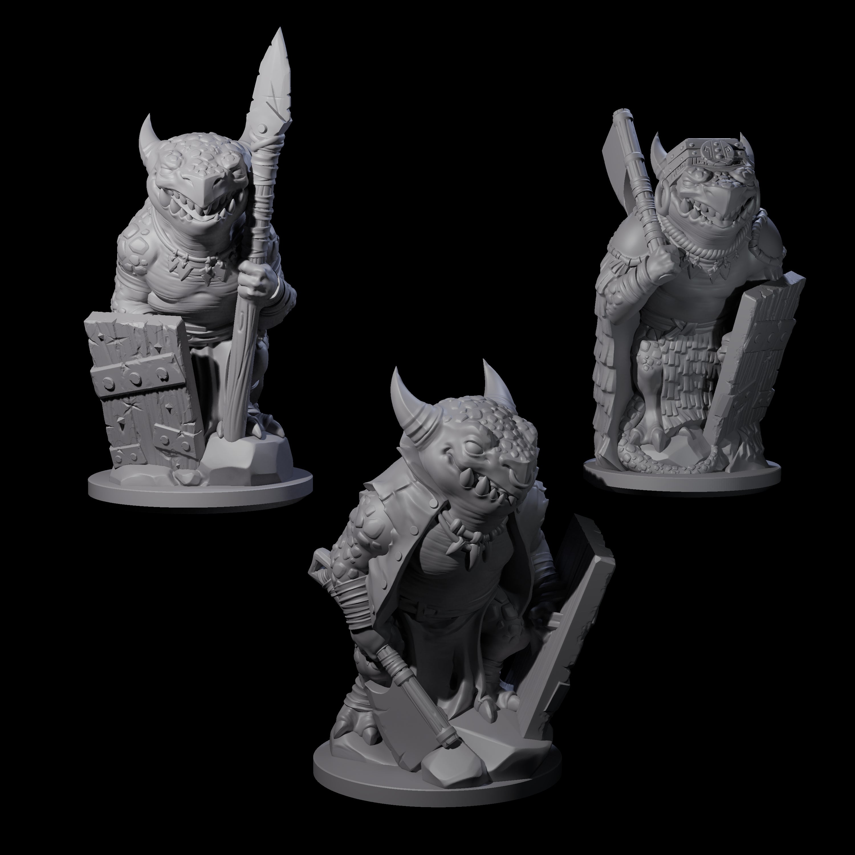 Cranky Kobold Warriors Miniature for Dungeons and Dragons, Pathfinder or other TTRPGs