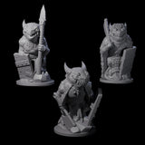 Cranky Kobold Warriors Miniature for Dungeons and Dragons, Pathfinder or other TTRPGs