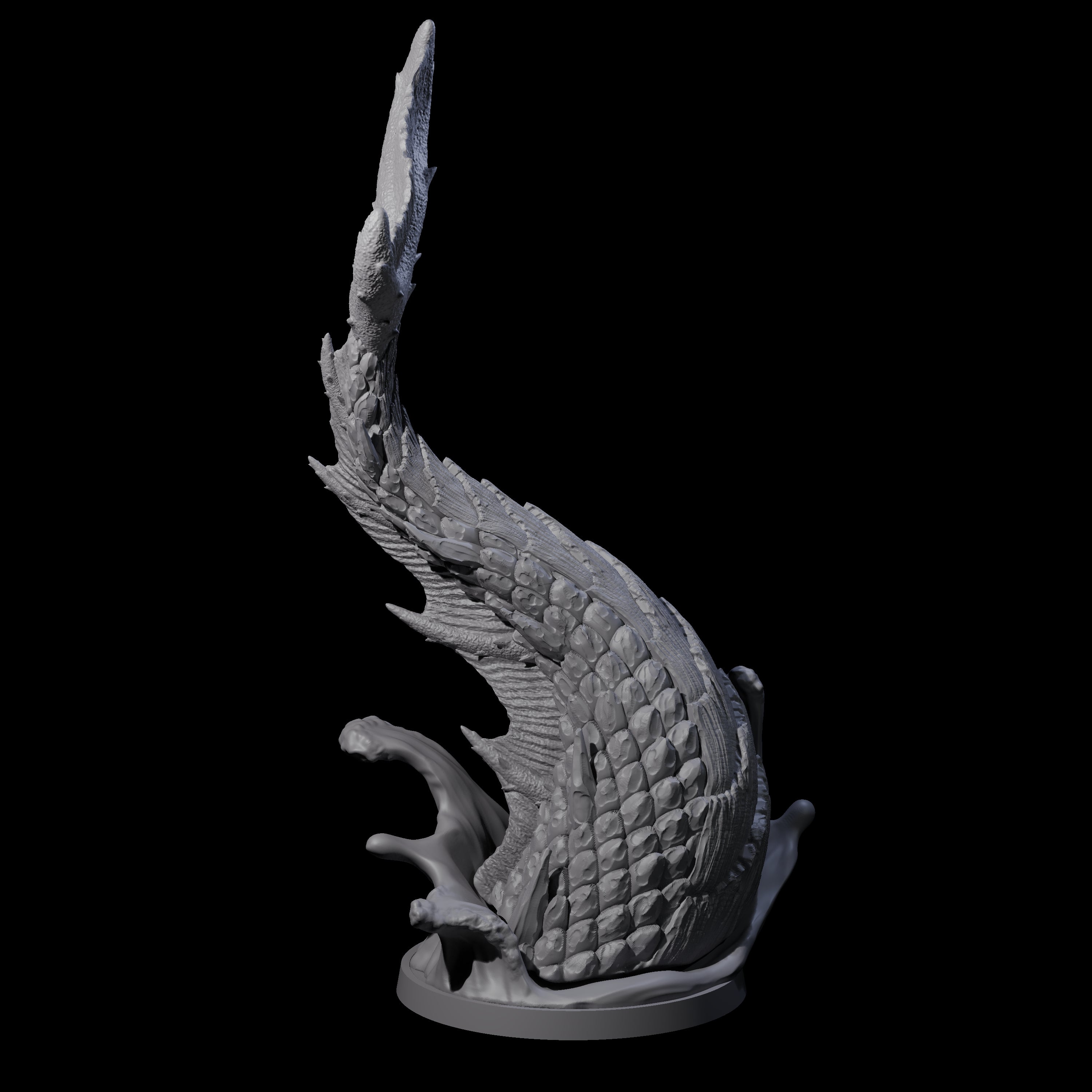 Crashing Sea Monster Tail A Miniature for Dungeons and Dragons, Pathfinder or other TTRPGs