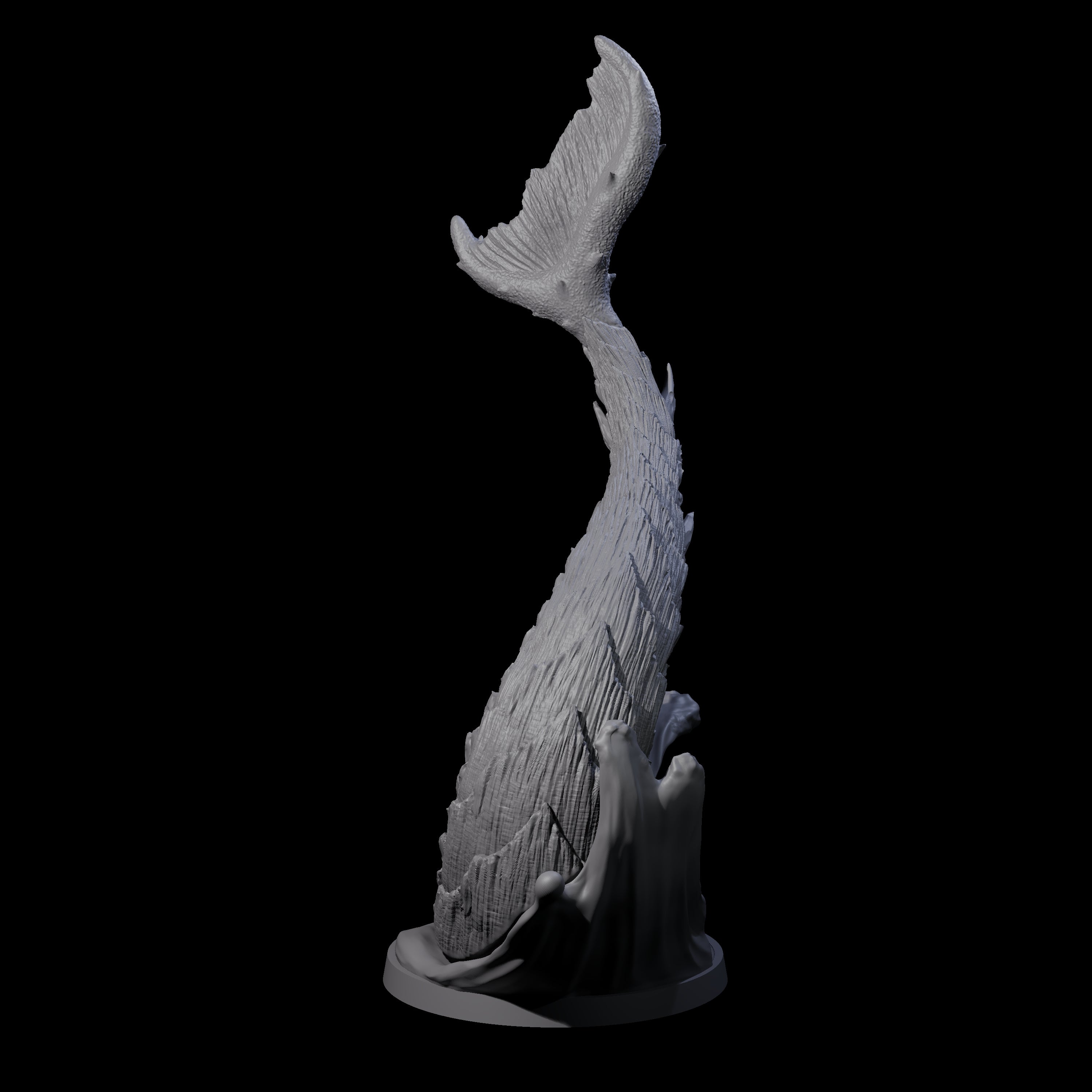 Crashing Sea Monster Tail A Miniature for Dungeons and Dragons, Pathfinder or other TTRPGs