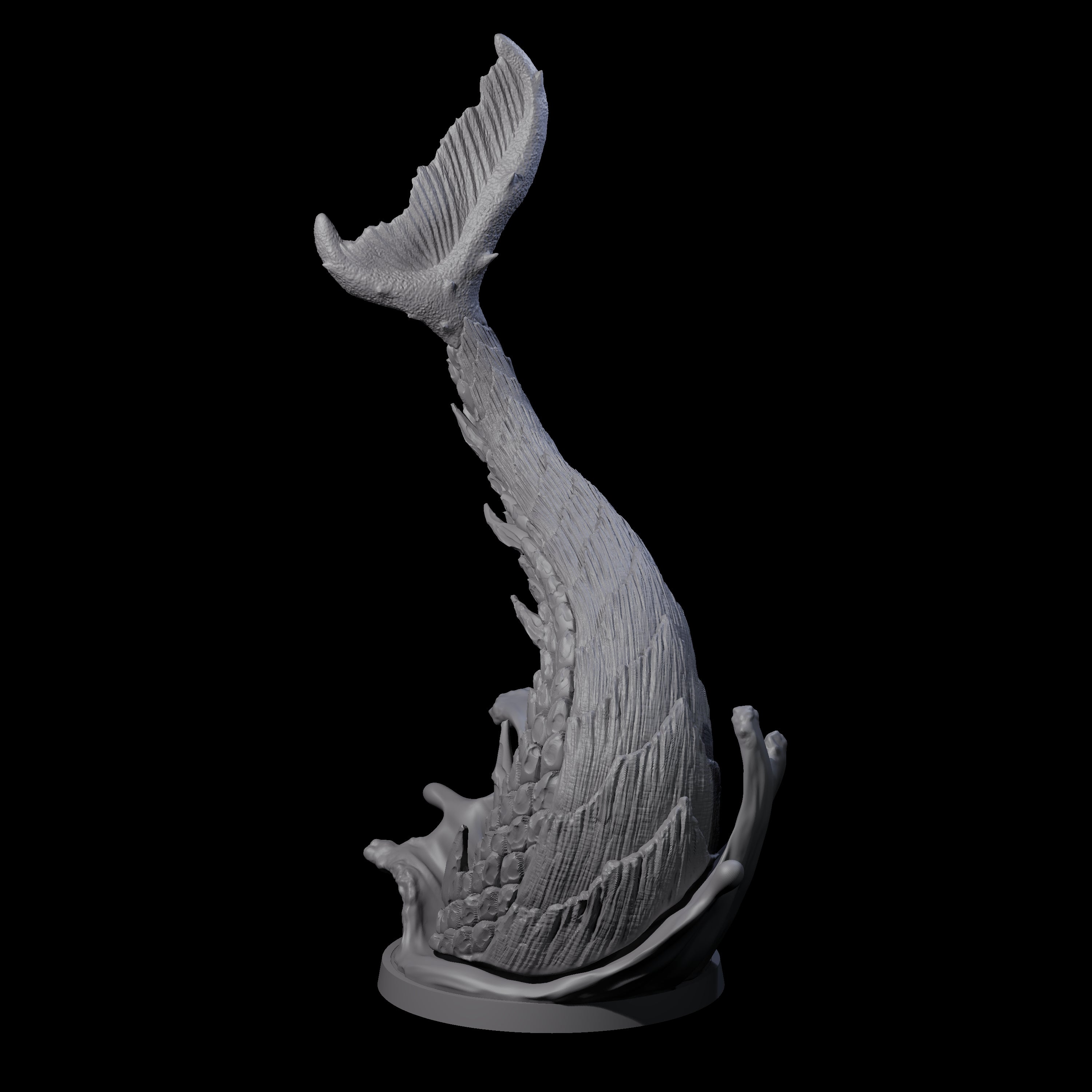 Crashing Sea Monster Tail A Miniature for Dungeons and Dragons, Pathfinder or other TTRPGs