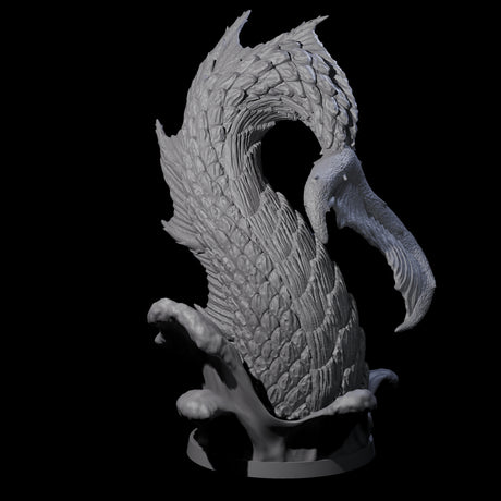 Crashing Sea Monster Tail B Miniature for Dungeons and Dragons, Pathfinder or other TTRPGs