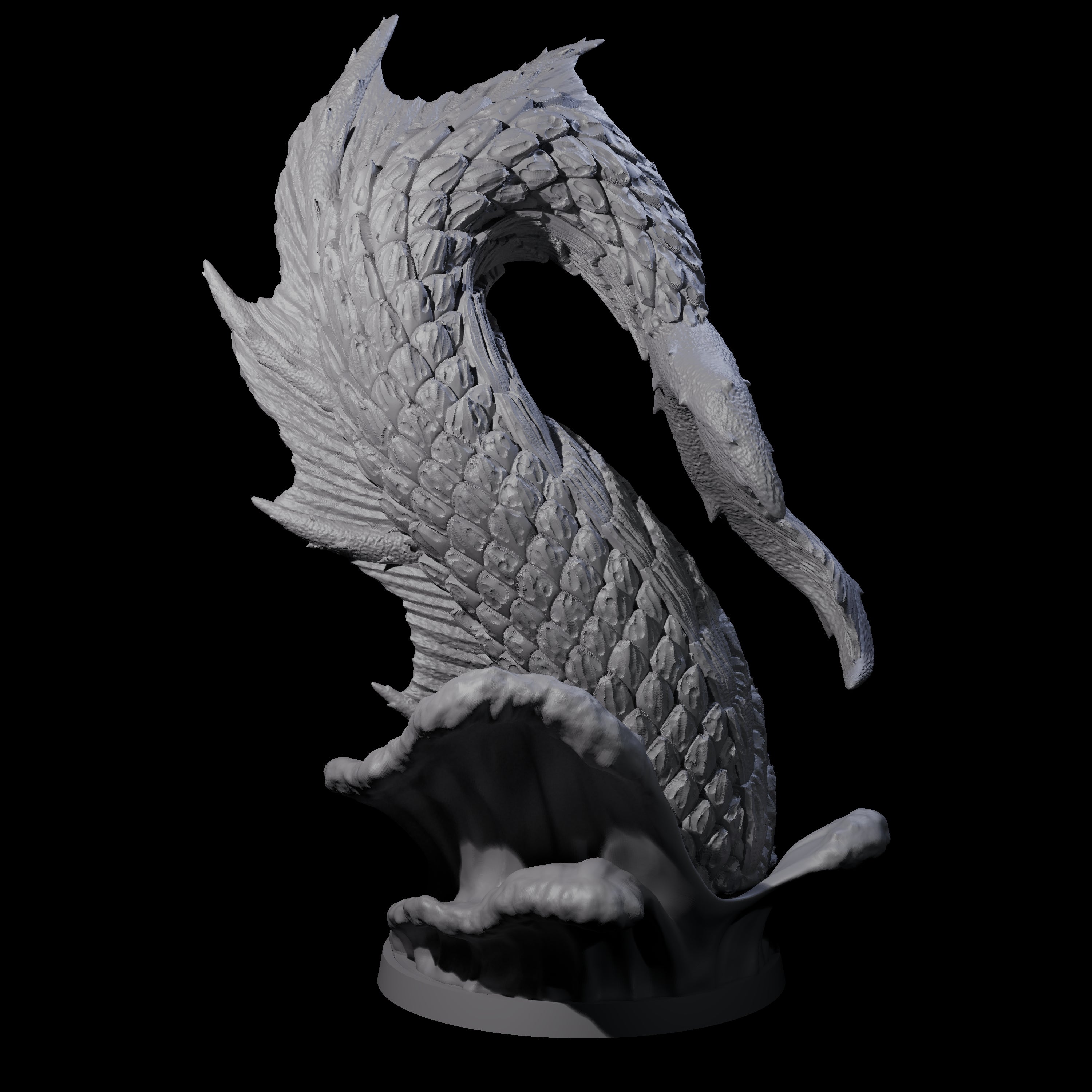 Crashing Sea Monster Tail B Miniature for Dungeons and Dragons, Pathfinder or other TTRPGs