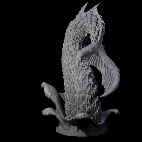 Crashing Sea Monster Tail B Miniature for Dungeons and Dragons, Pathfinder or other TTRPGs