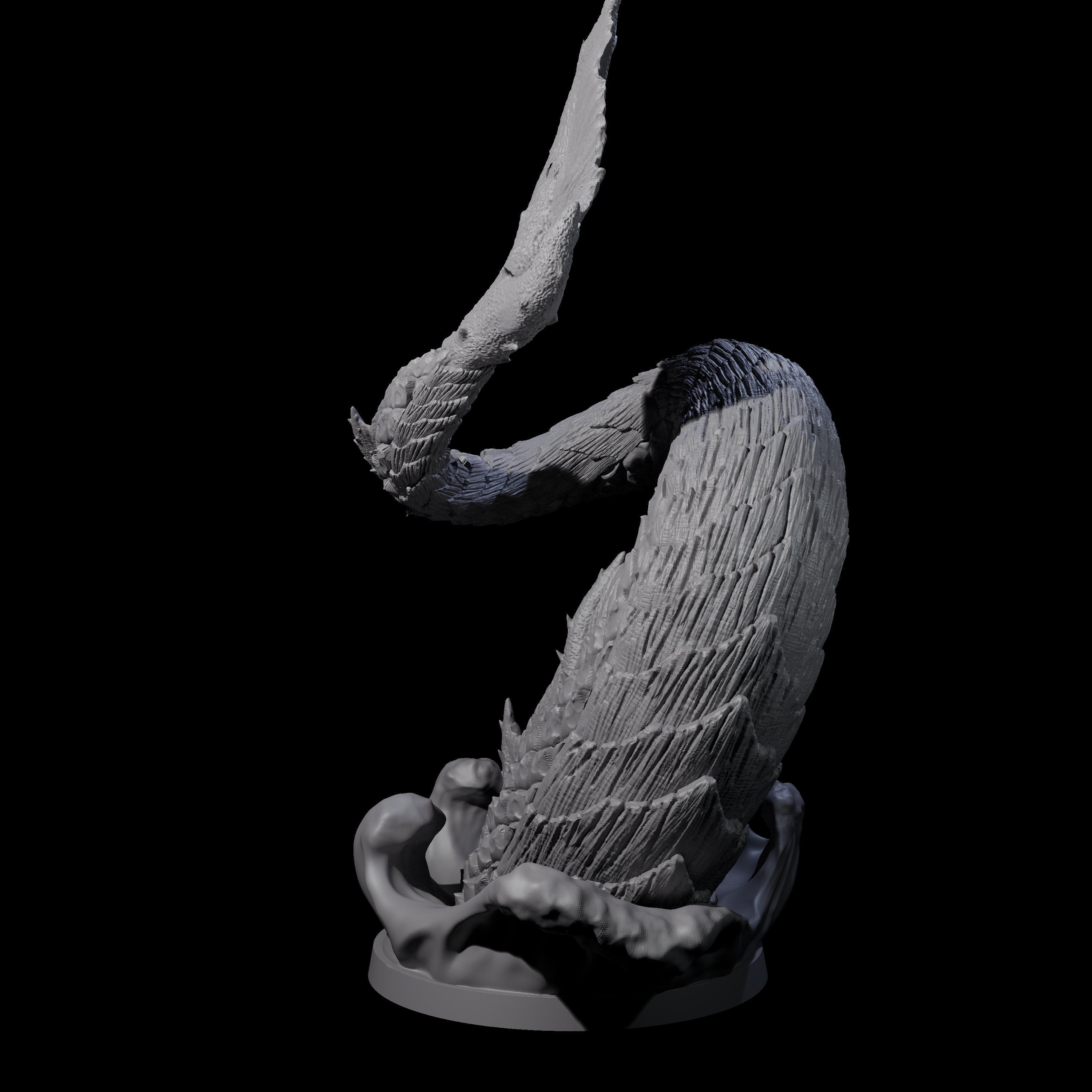 Crashing Sea Monster Tail C Miniature for Dungeons and Dragons, Pathfinder or other TTRPGs