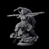 Crashing Water Elemental Monk Miniature for Dungeons and Dragons, Pathfinder or other TTRPGs