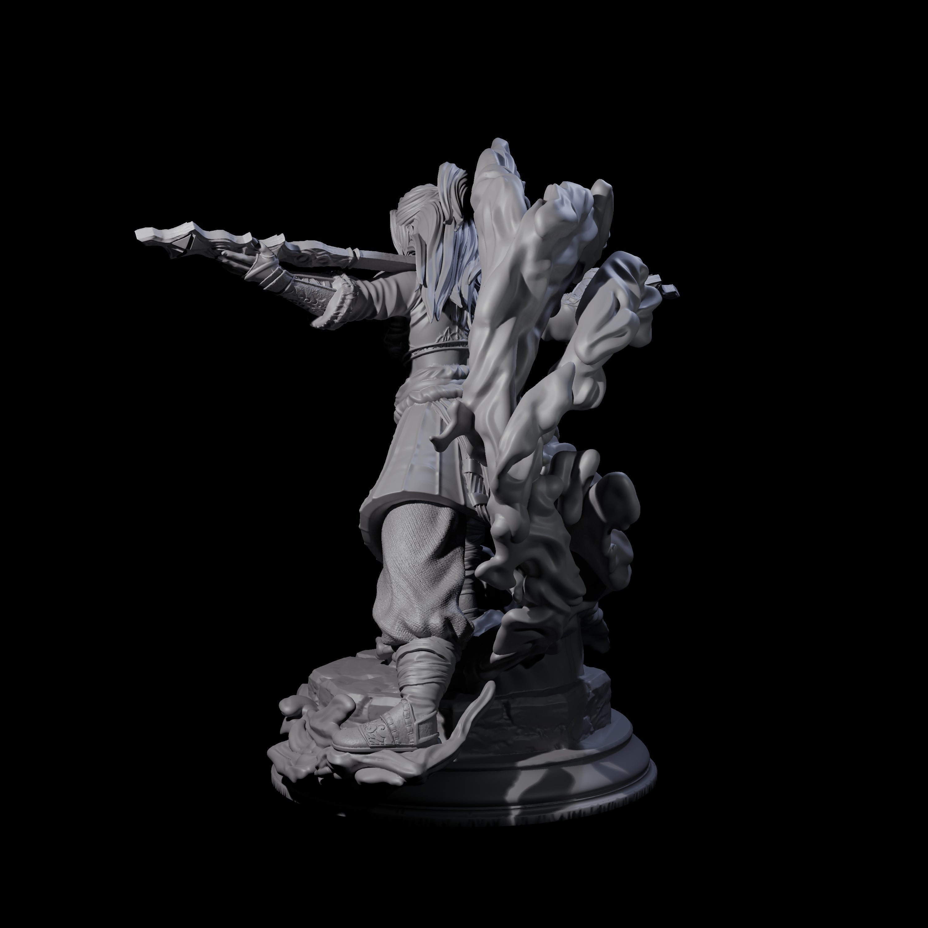 Crashing Water Elemental Monk Miniature for Dungeons and Dragons, Pathfinder or other TTRPGs