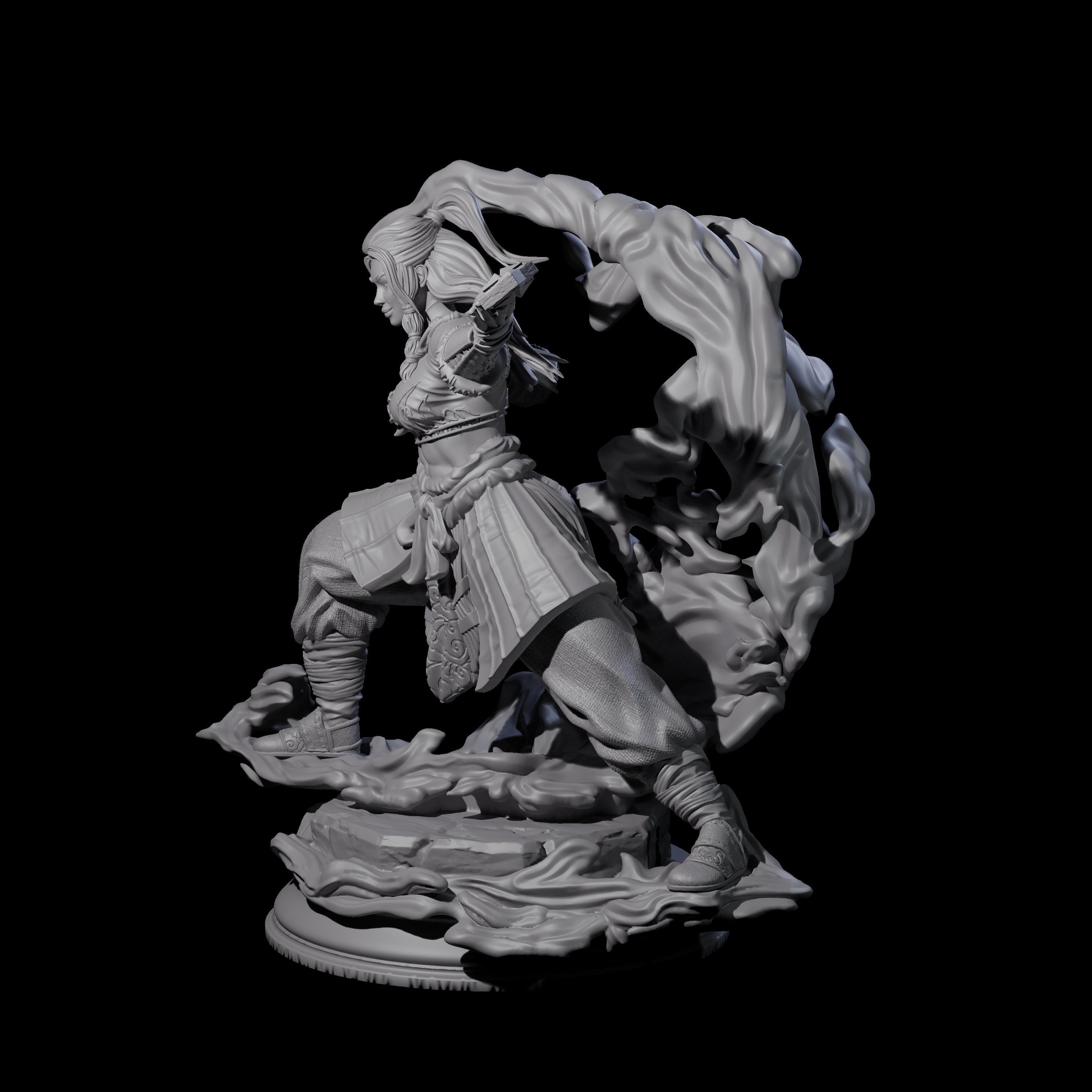 Crashing Water Elemental Monk Miniature for Dungeons and Dragons, Pathfinder or other TTRPGs